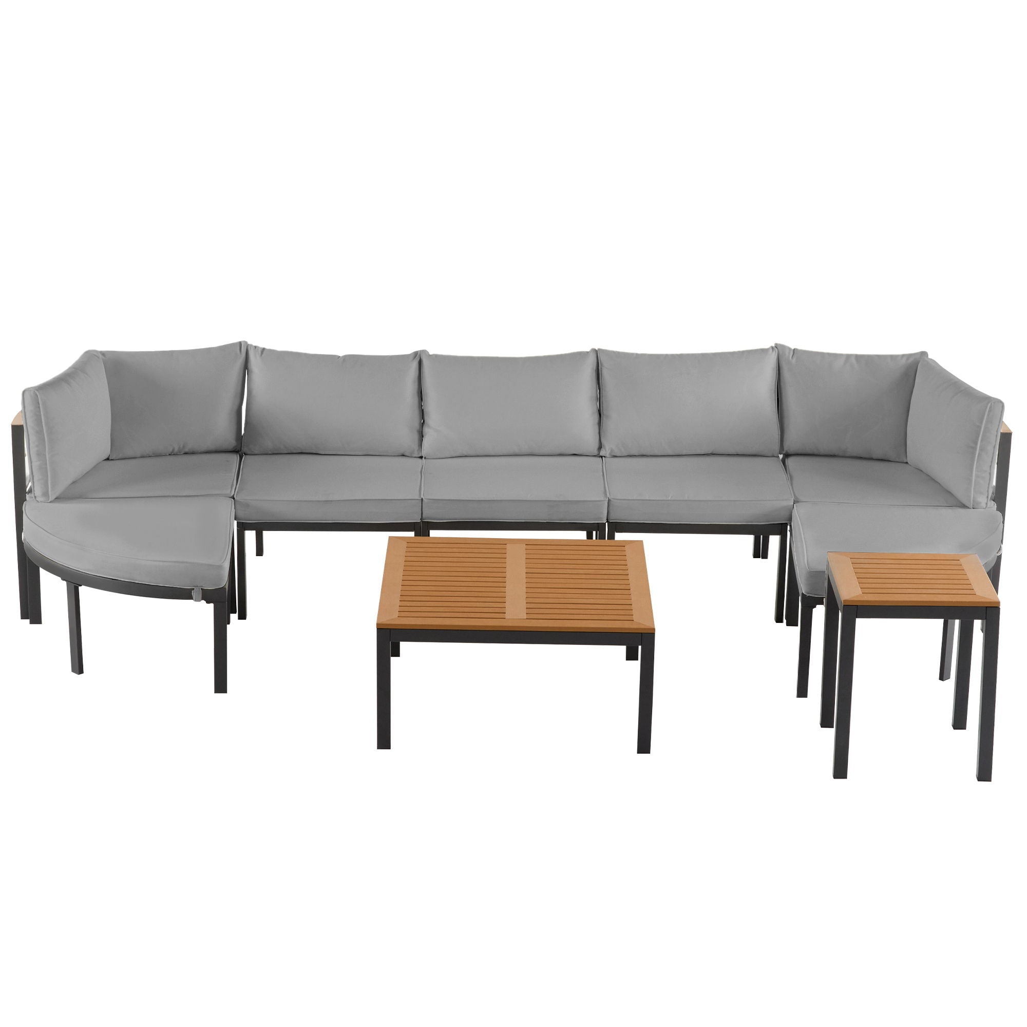 Outdoor Sectional Sofa Set Patio Seating Group With Cushions