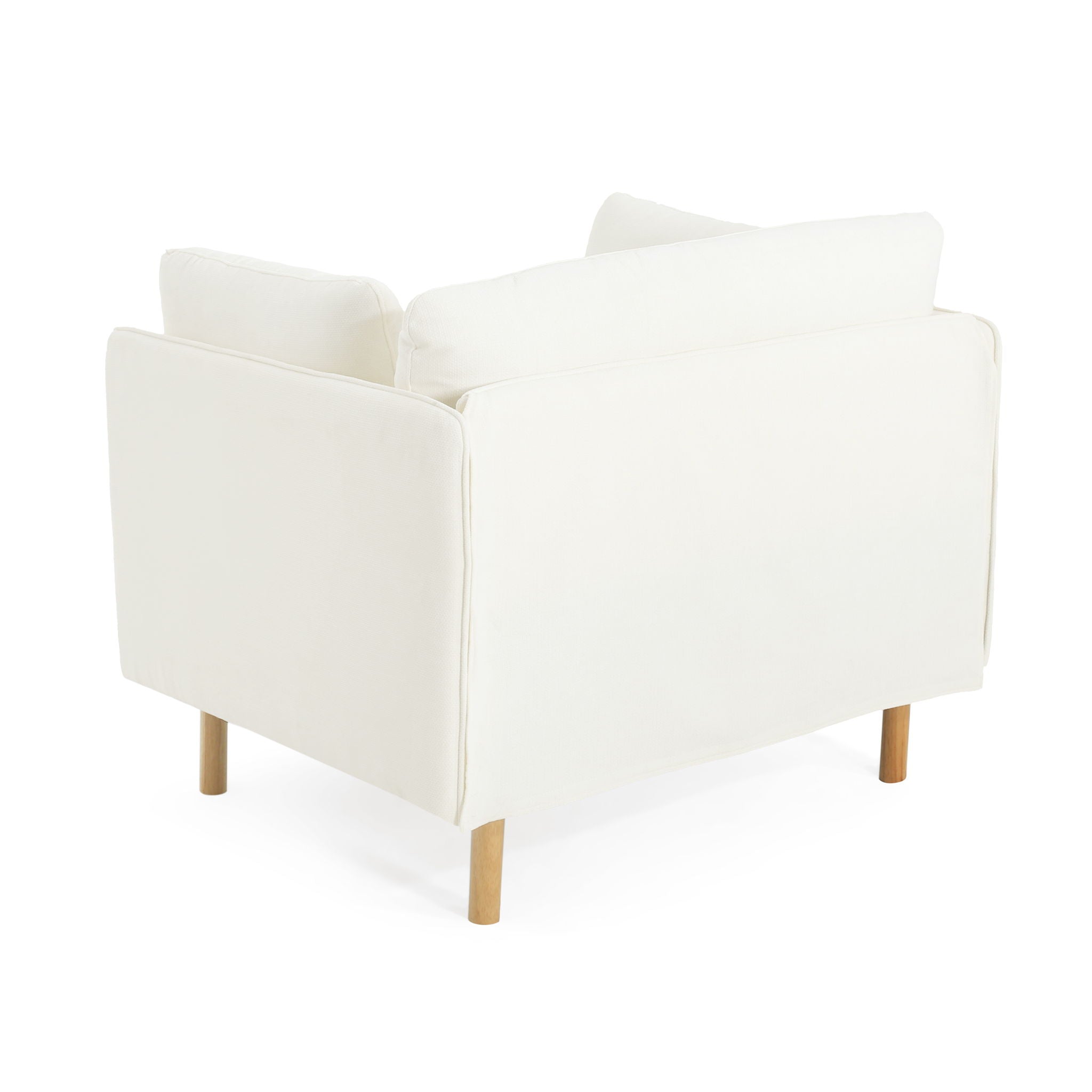 Modern Upholstered Accent Chair With Soft Cushions, Sleek Armrest Design