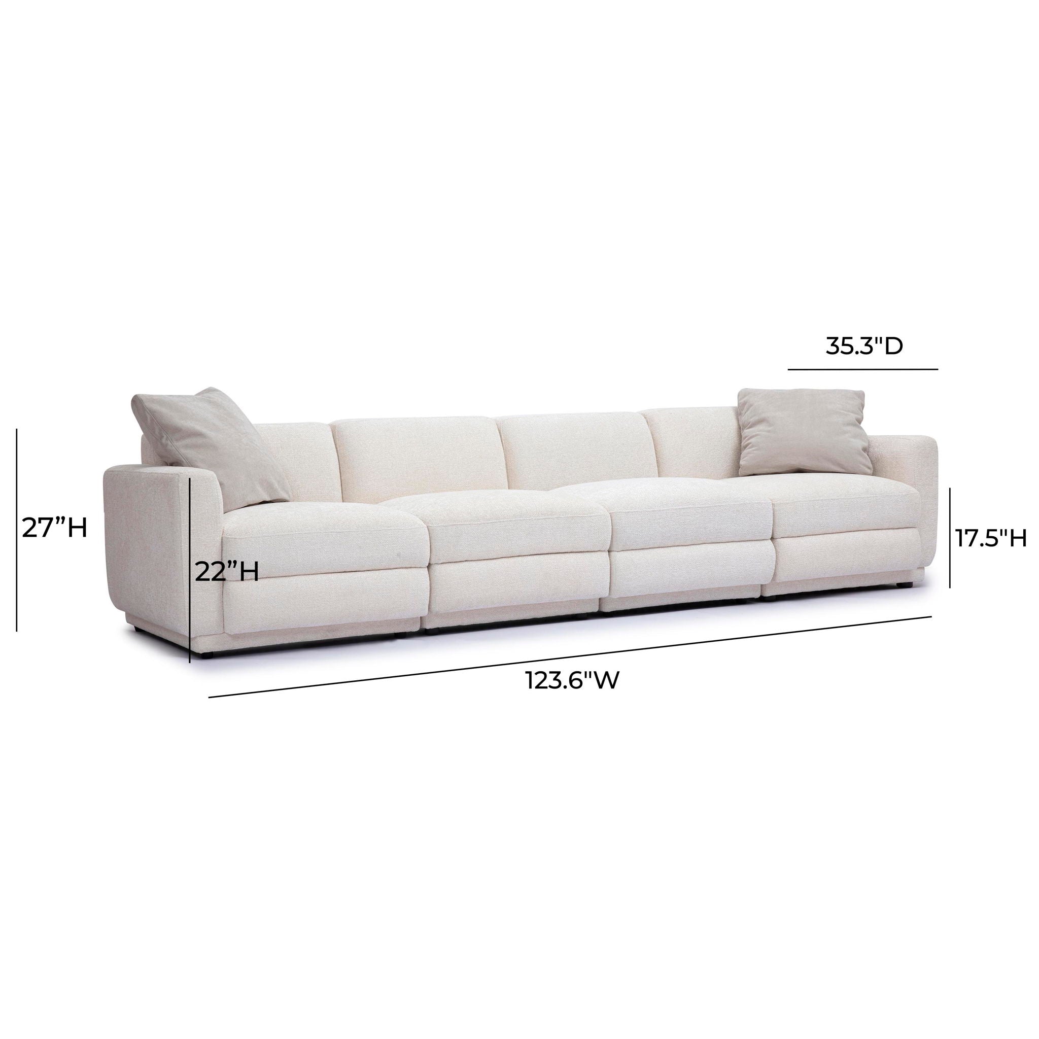 Perry - Modular Long Sofa - Cream