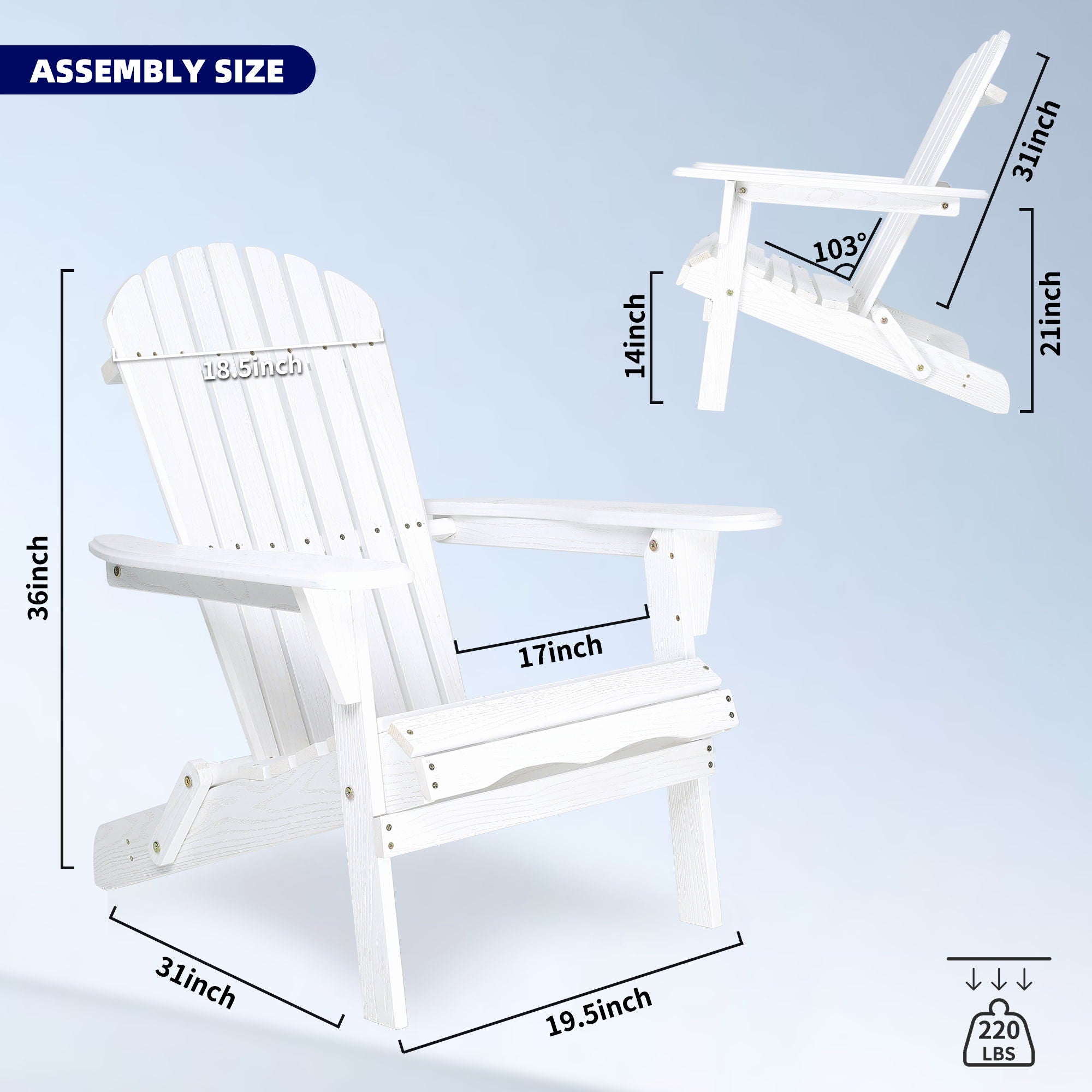 Lounge Patio Chair For Garden Outdoor Wooden Folding Adirondack Chair (Set of 2) Solid Cedar Wood Lounge Patio Chair For Garden