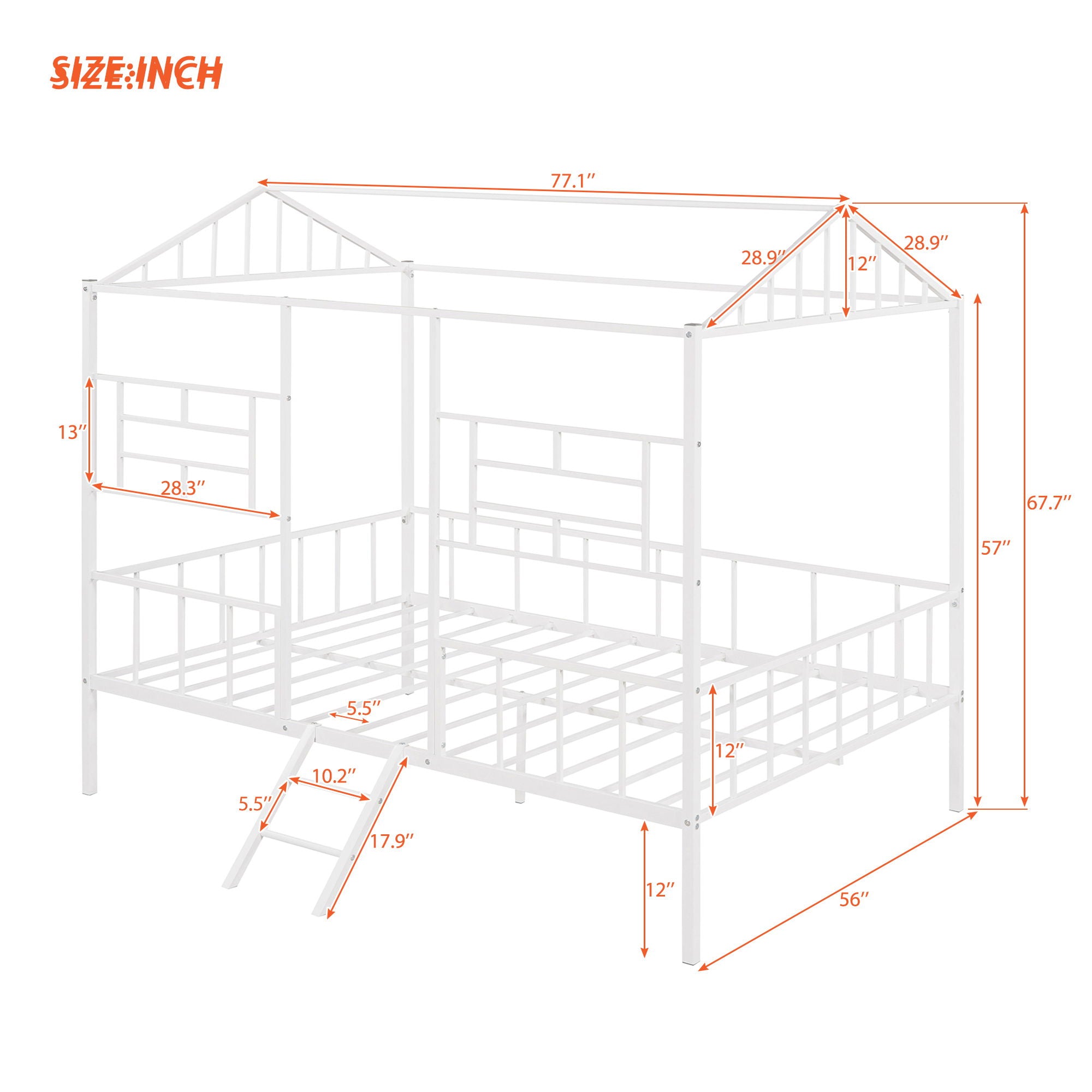 House Bed Frame With Slatted Support, No Box Spring Needed