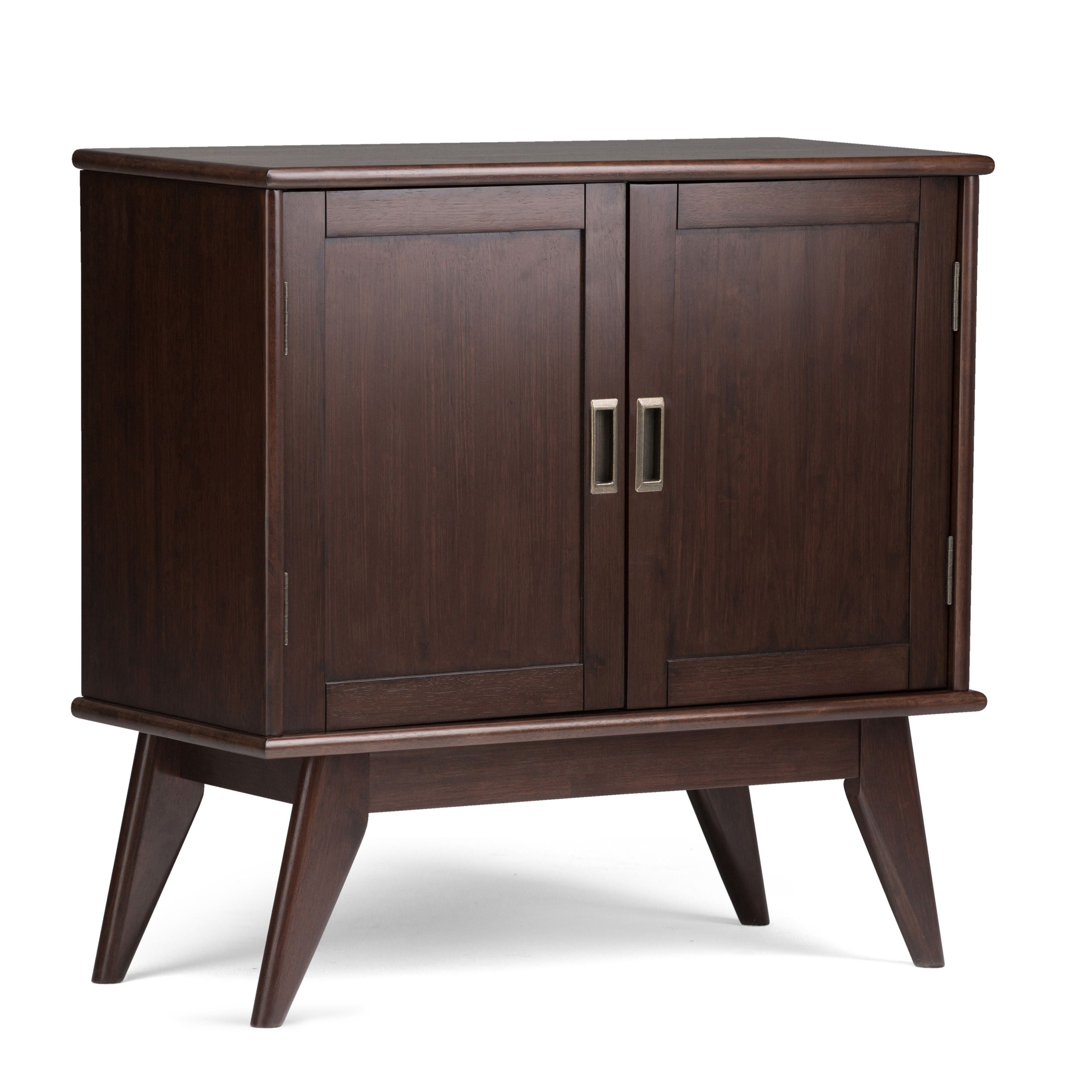 Draper - Mid Century Low Storage Cabinet - Medium Auburn Brown - Best Buy Furniture
