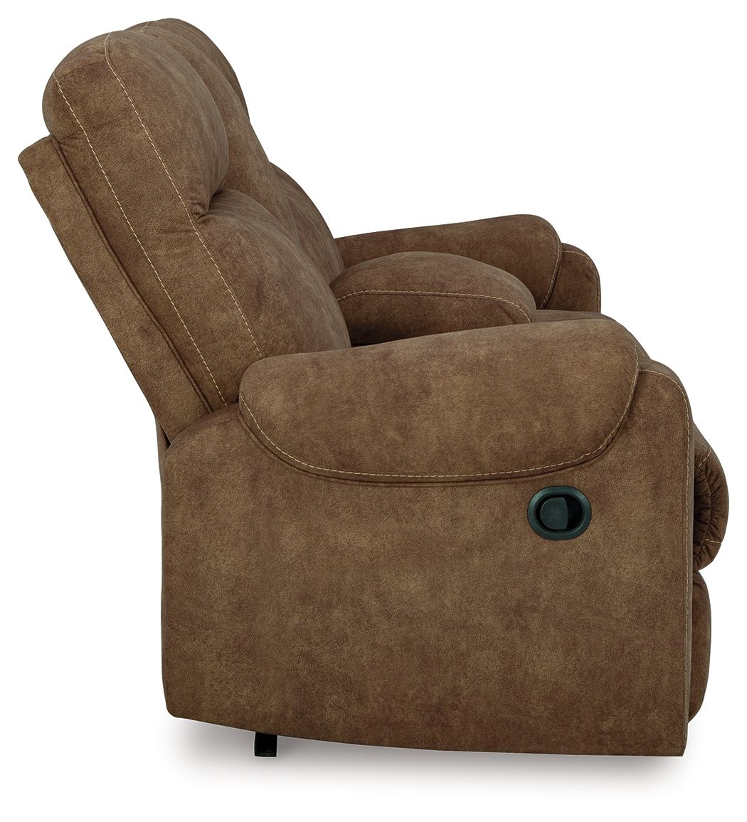 Edenwold - Dbl Reclining Loveseat with Console - Brindle - Best Buy Furniture