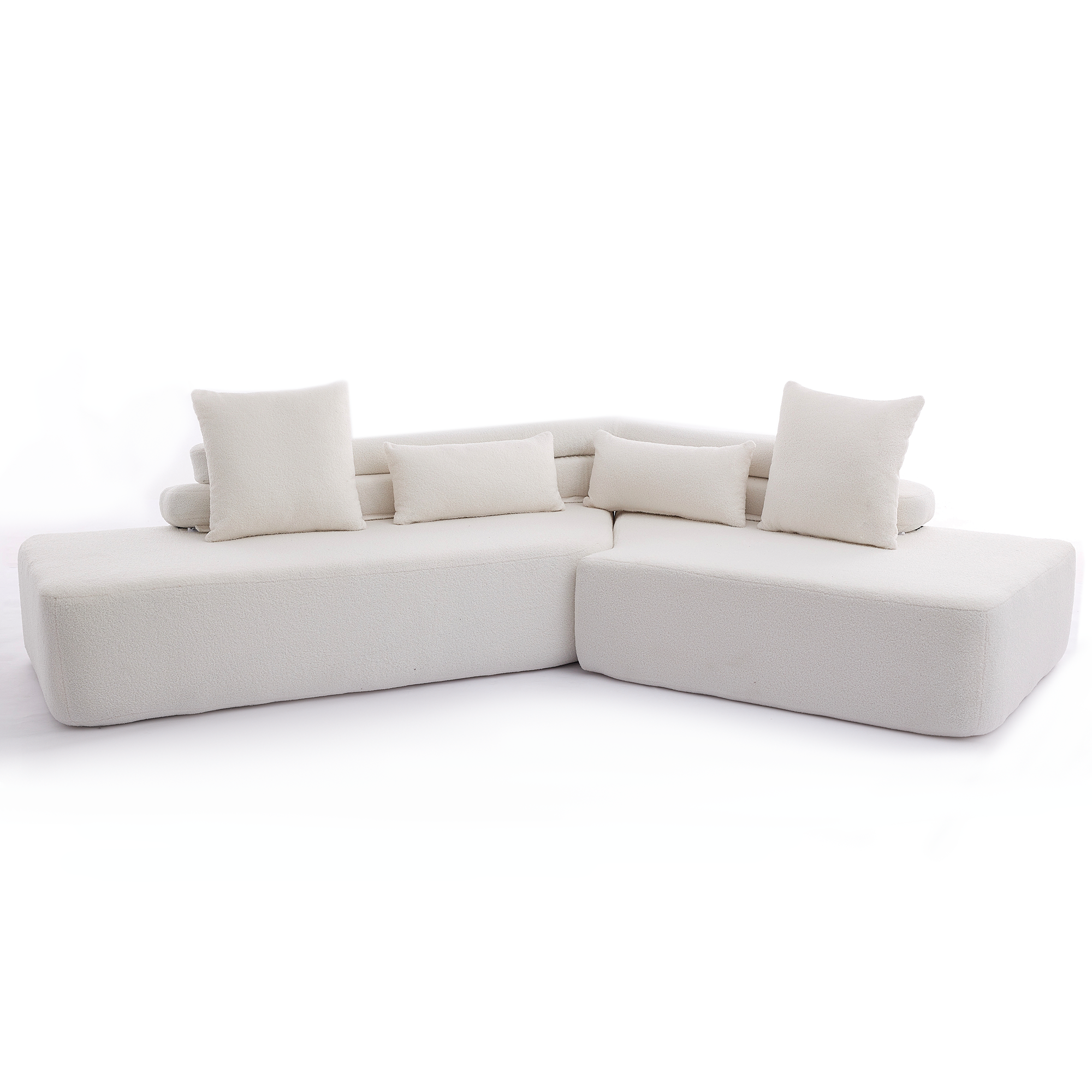 128' Minimalist Cloud Sectional Couch in Beige