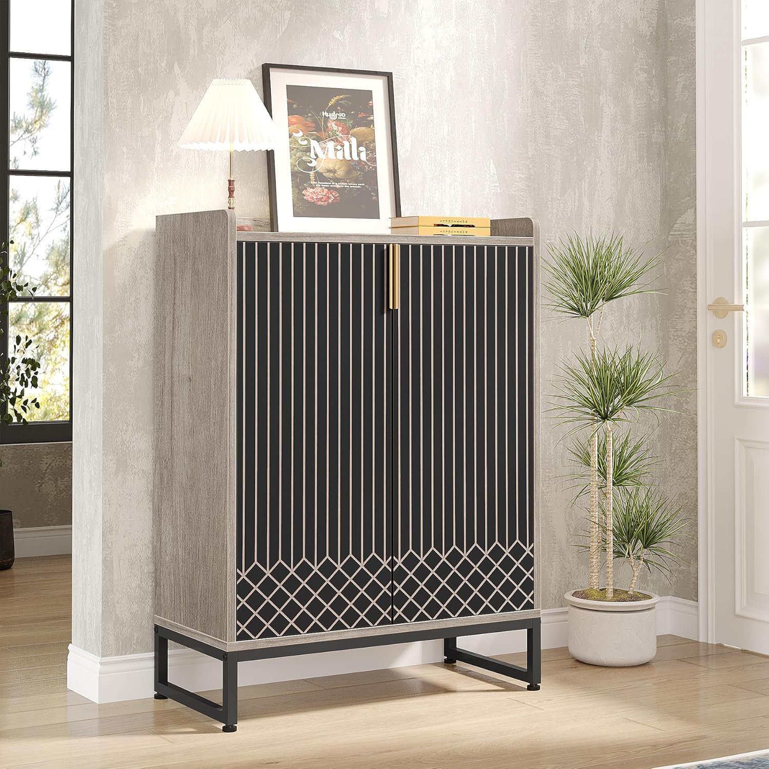 5 Tiers Shoe Storage Organizer With Doors