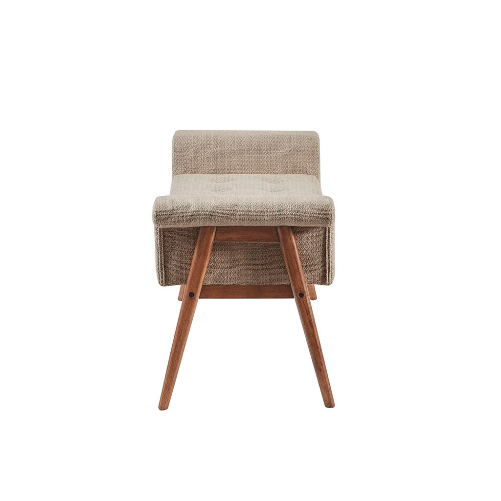 Accent Bench With Button Tufted Seat - Tan