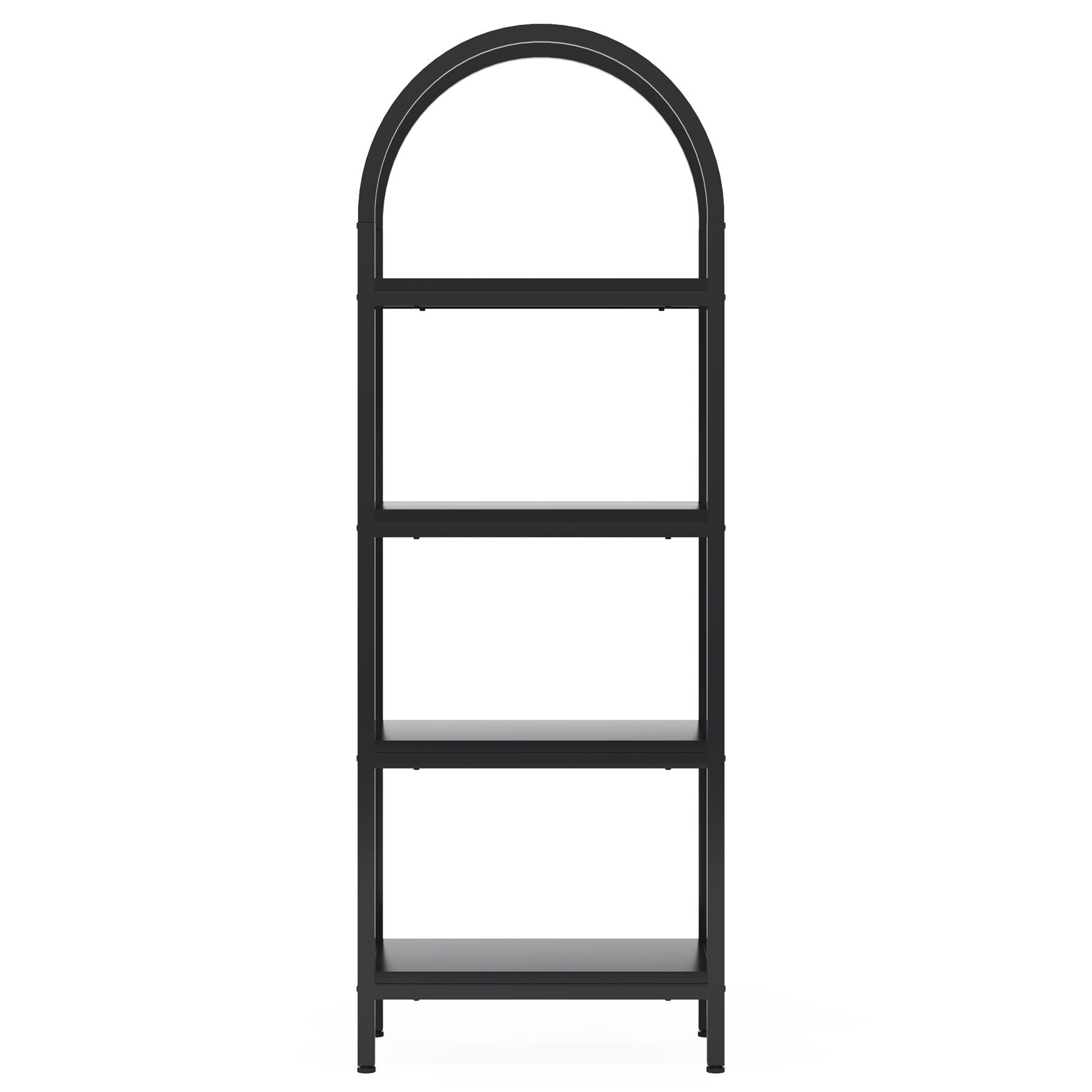 Tall 4 Tier Arched Open Bookshelf Storage Rack - Black