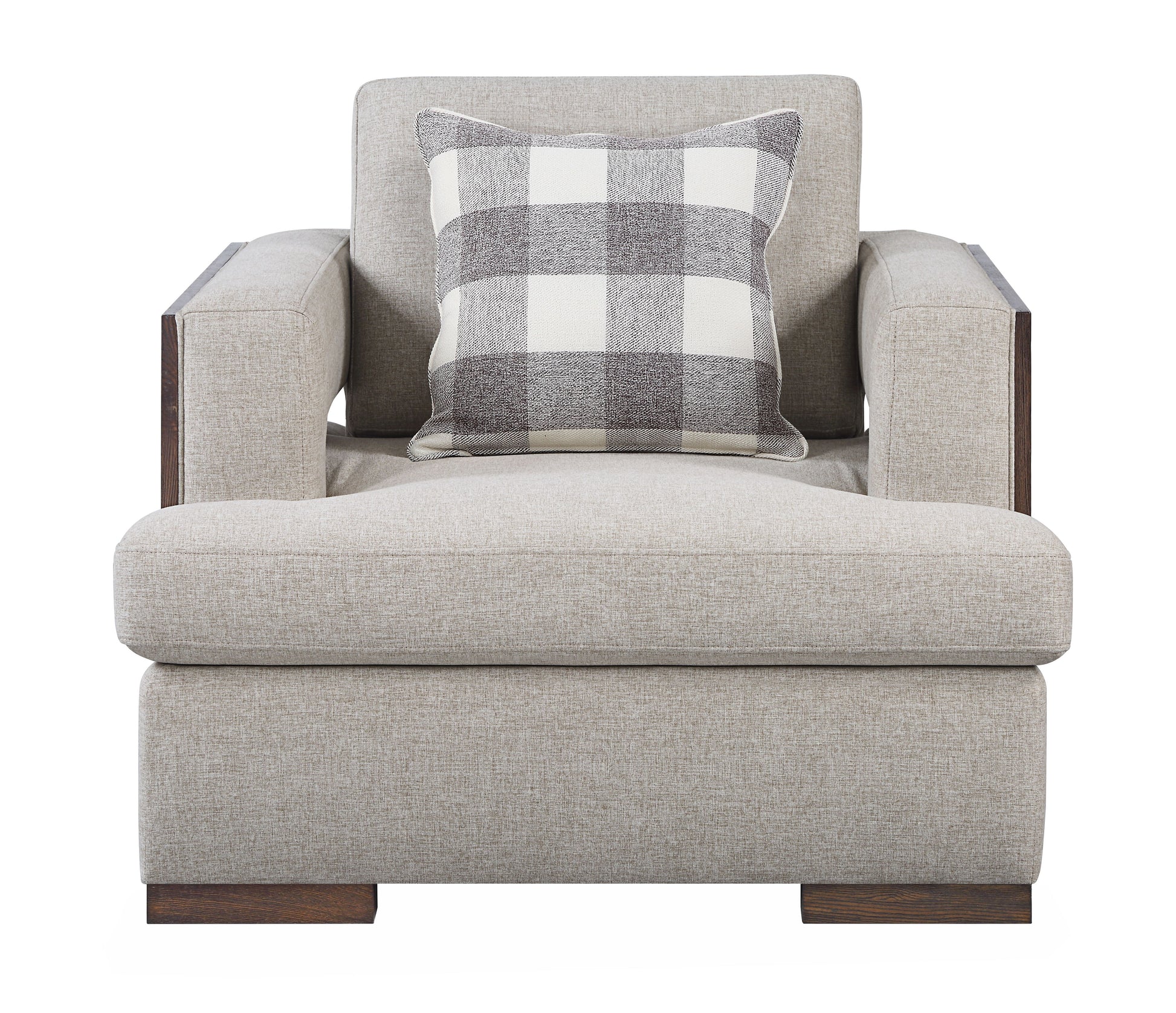 Niamey - Chair With 1 Toss Pillow - Walnut - Best Buy Furniture