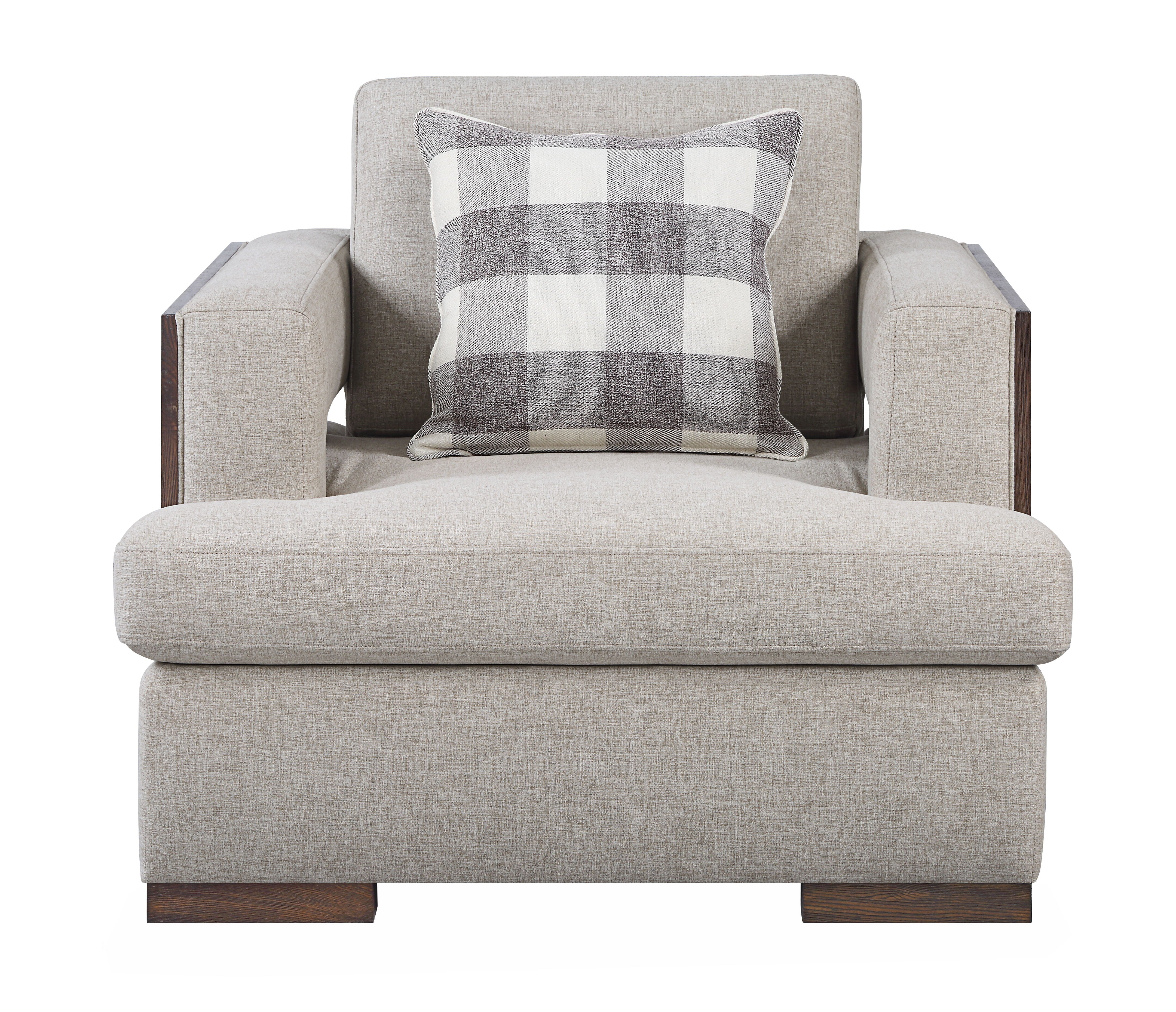 Niamey - Chair With 1 Toss Pillow - Walnut - Best Buy Furniture