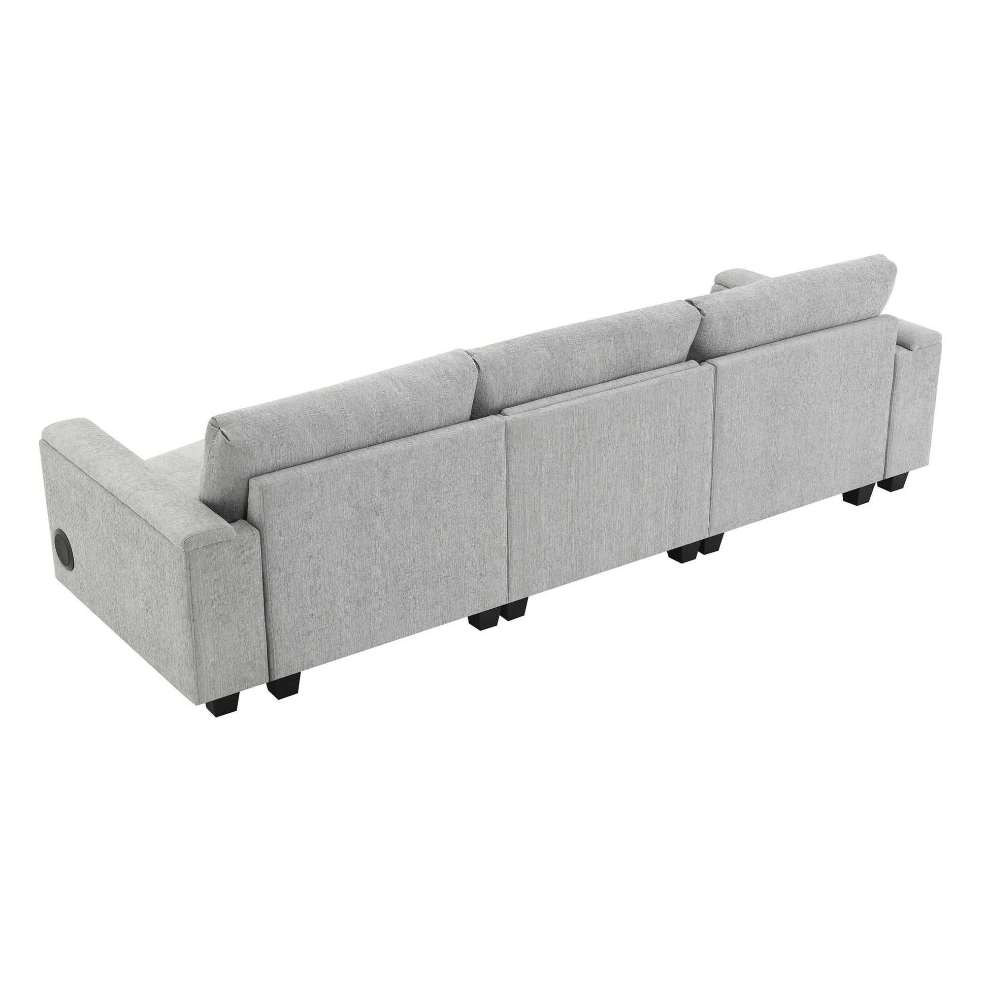 Sectional With Bluetooth Speaker Comfy Cloud Couch Set With Drop Down Table Cup Holders, USB Charger Storage Armrest Wide Seat Sofa - Best Buy Furniture