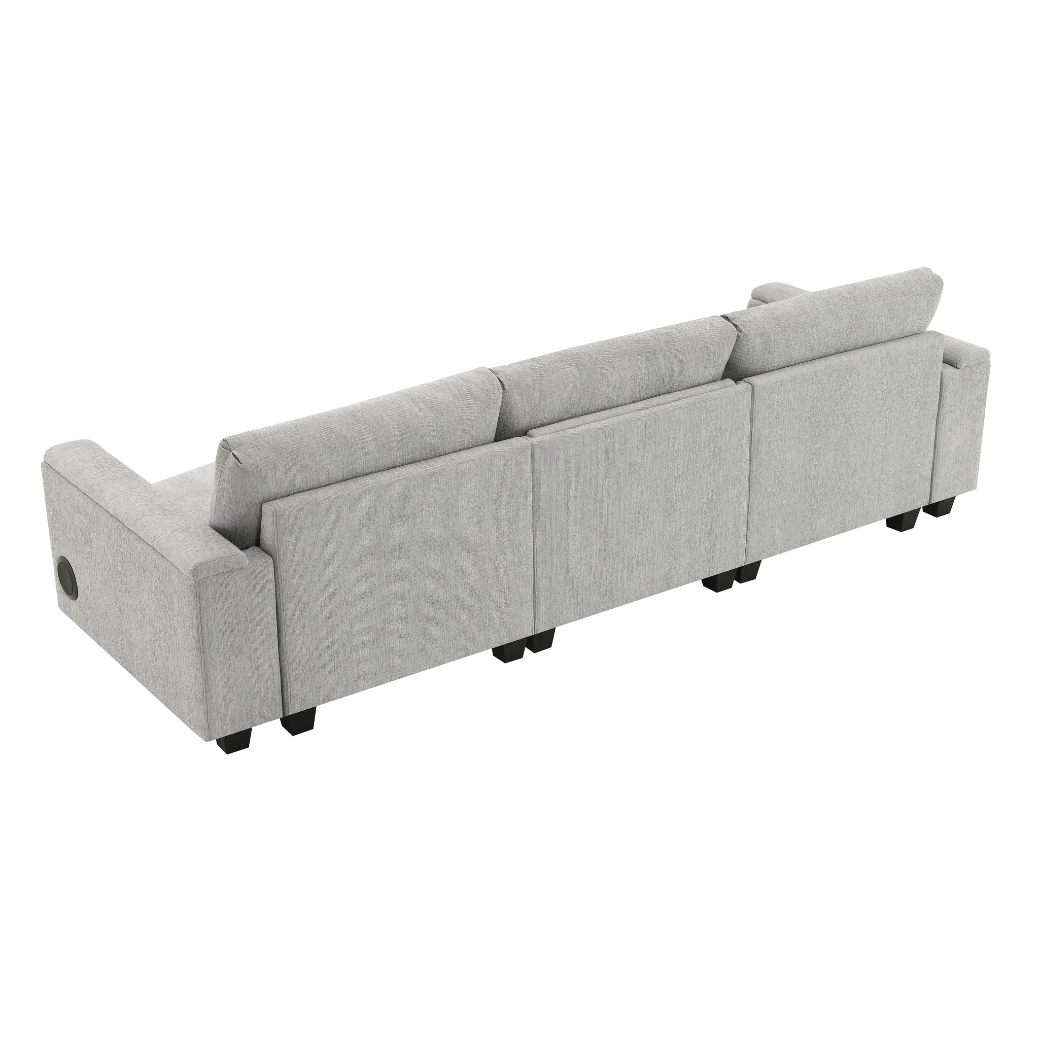 Sectional With Bluetooth Speaker Comfy Cloud Couch Set With Drop Down Table Cup Holders, USB Charger Storage Armrest Wide Seat Sofa - Best Buy Furniture