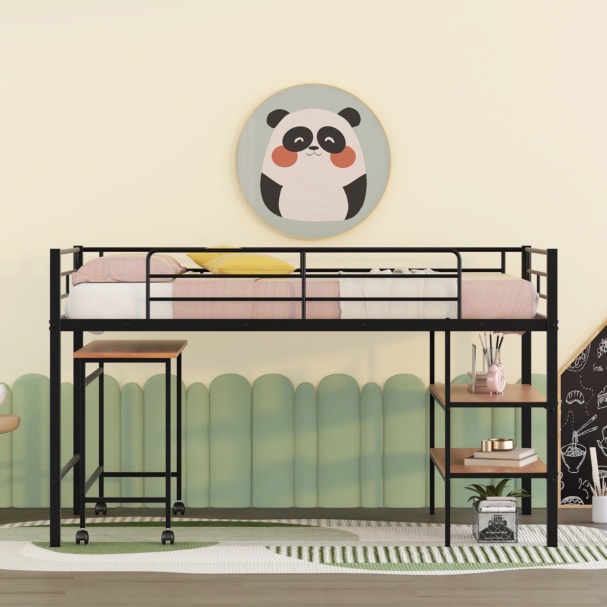 Loft Bed With Desk And Shelves