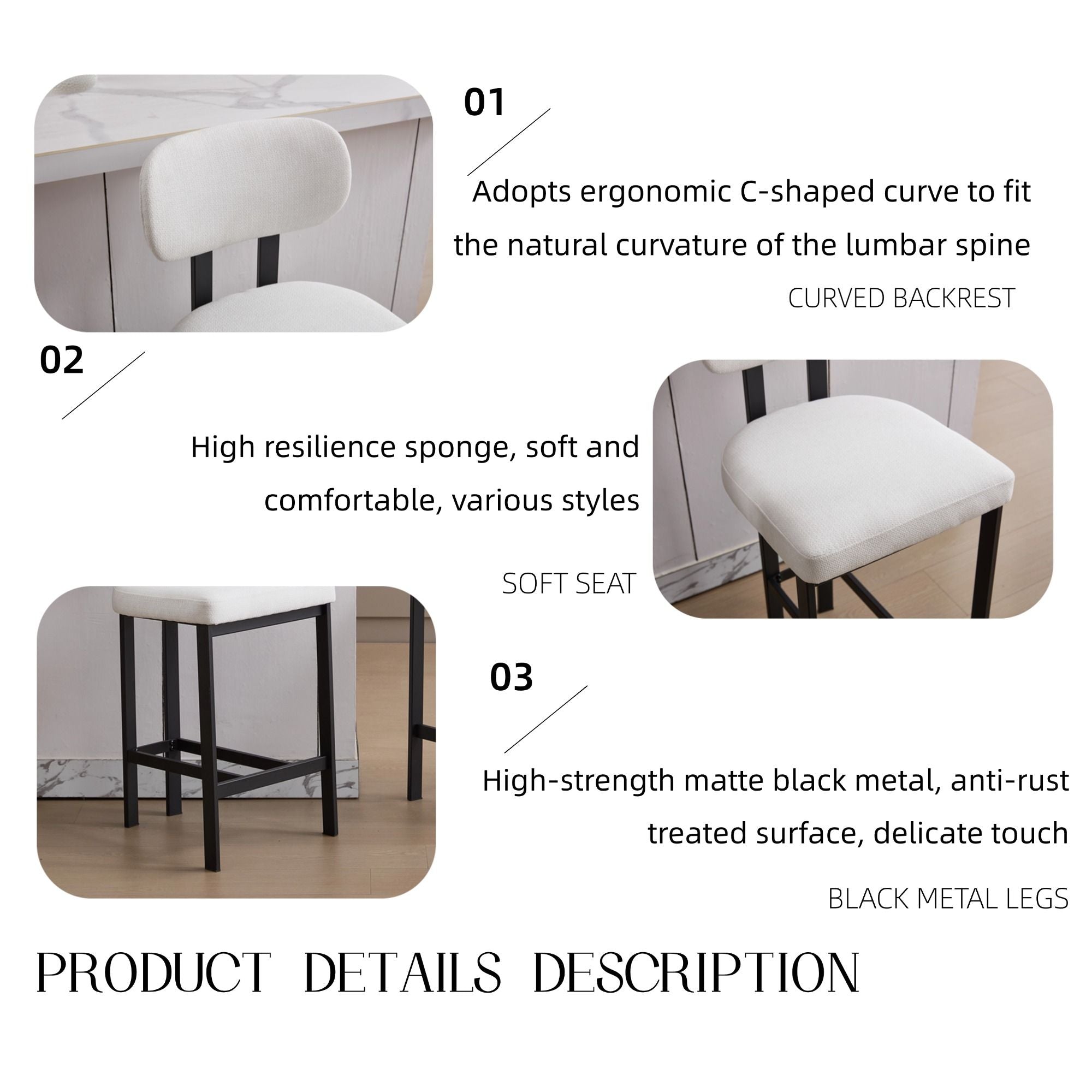 Modern Counter Height Stools (Set of 2)