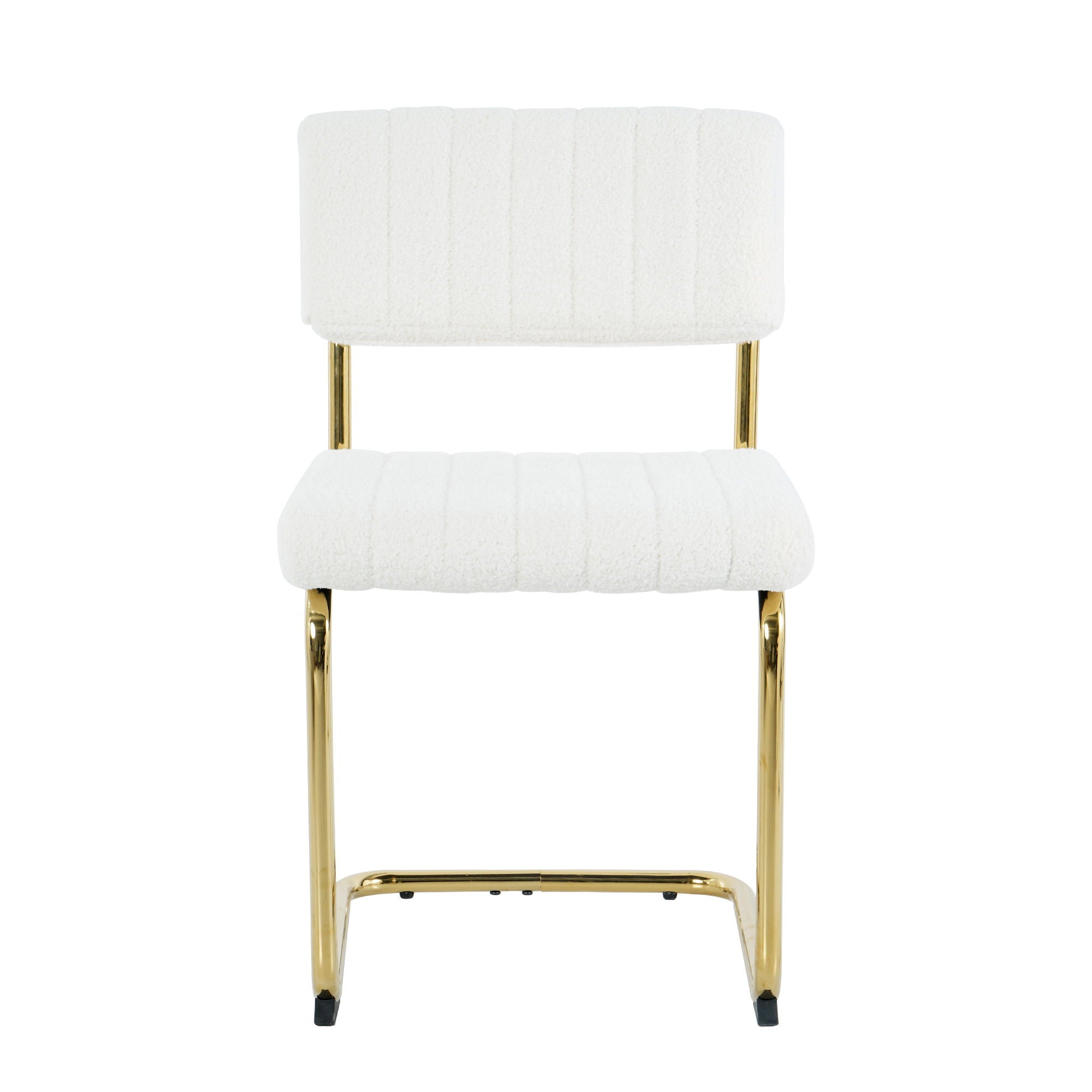 Modern Light Luxury Dining Chair With Metal Legs And Bow Design