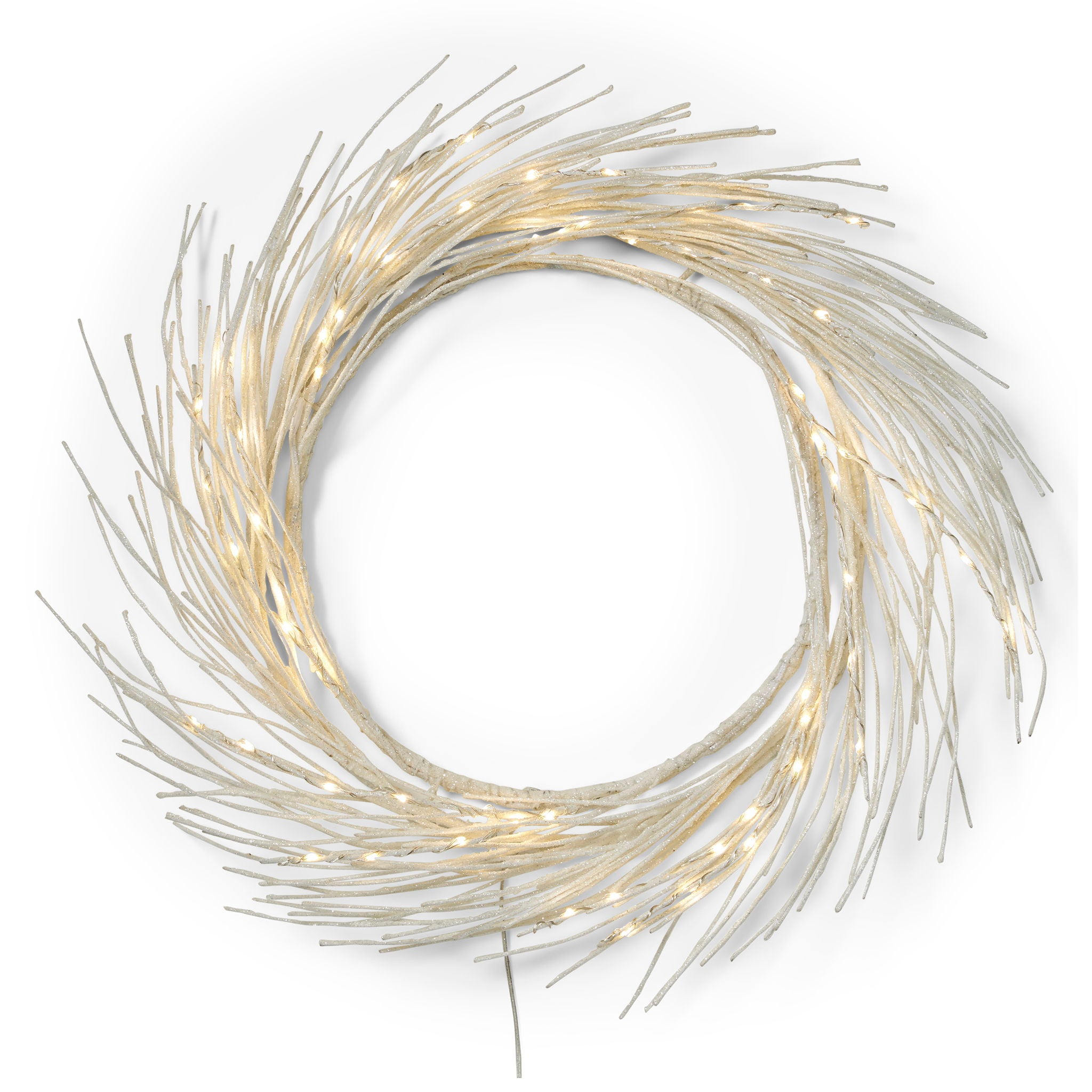 Paper Wreath With LED - White