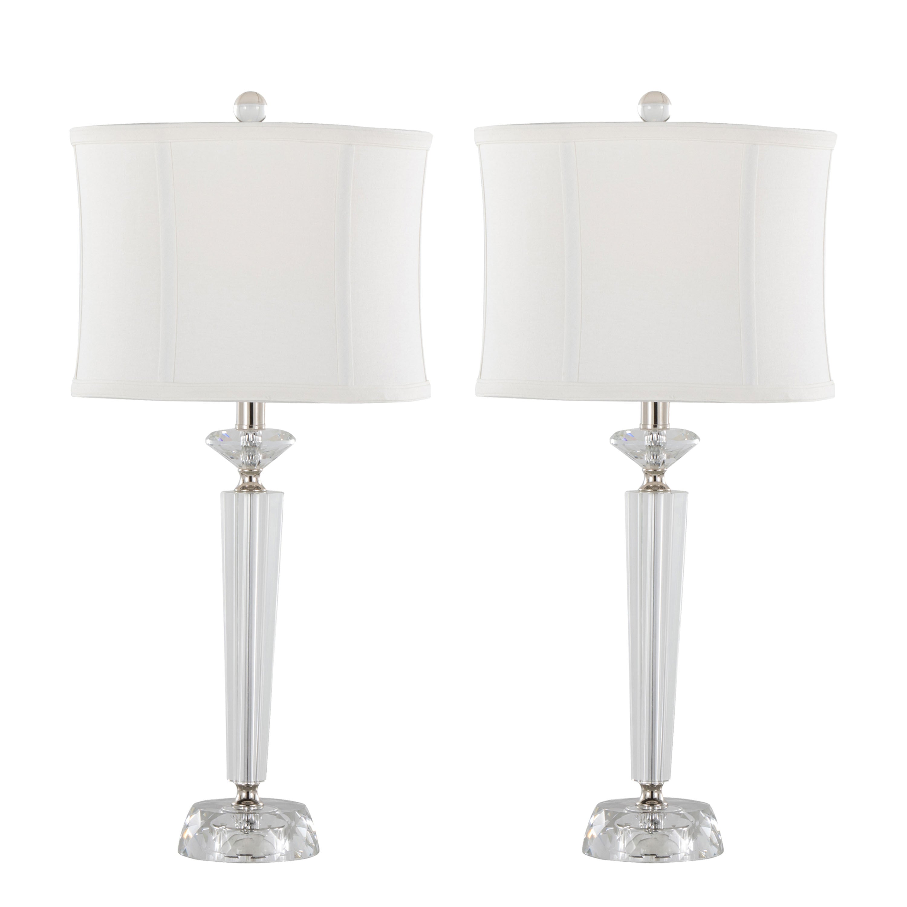 Diamond Torch 25.75' Contemporary Crystal Table Lamp Set of 2