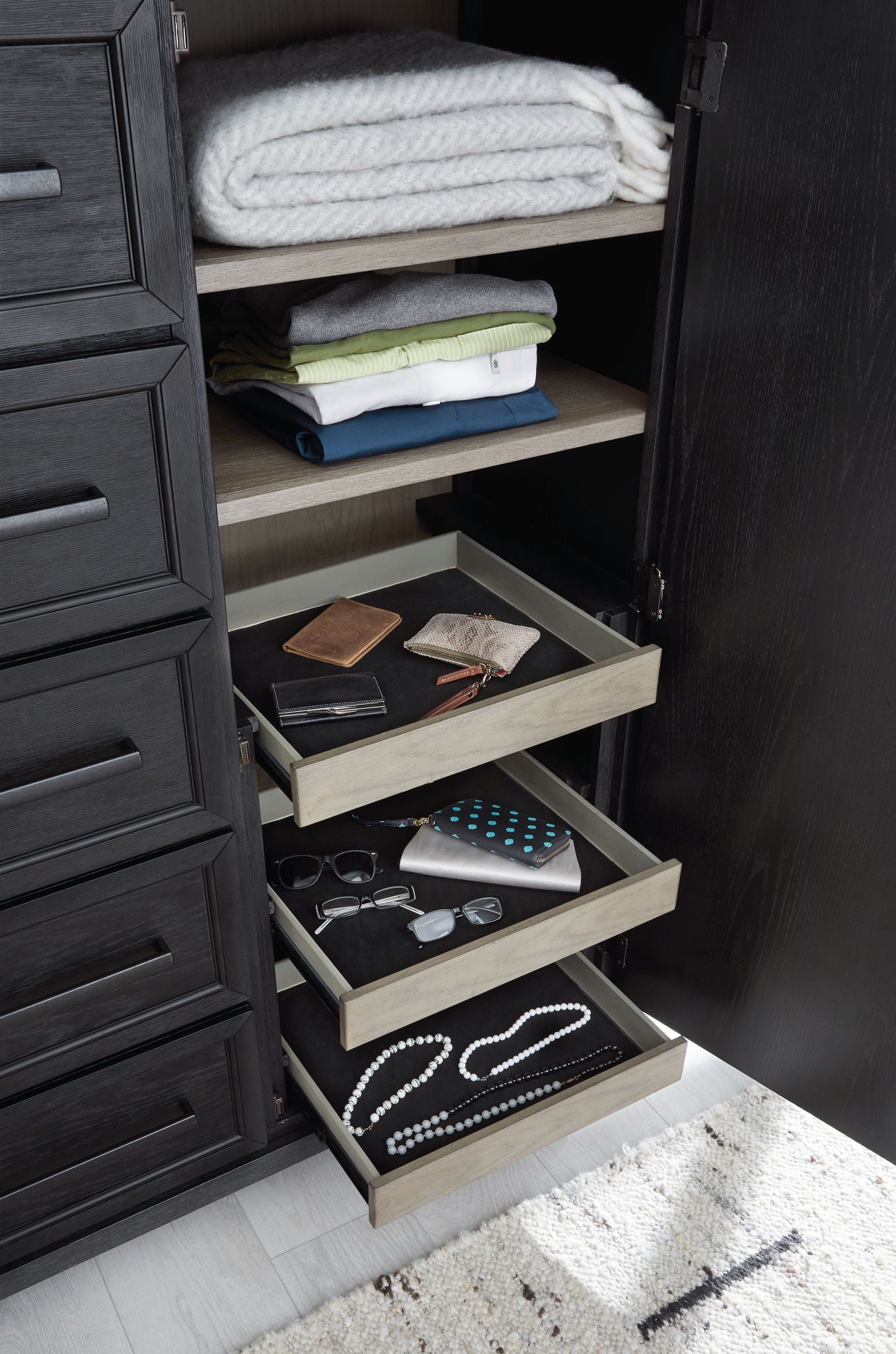 Foyland - Door Chest - Black / Brown - Best Buy Furniture
