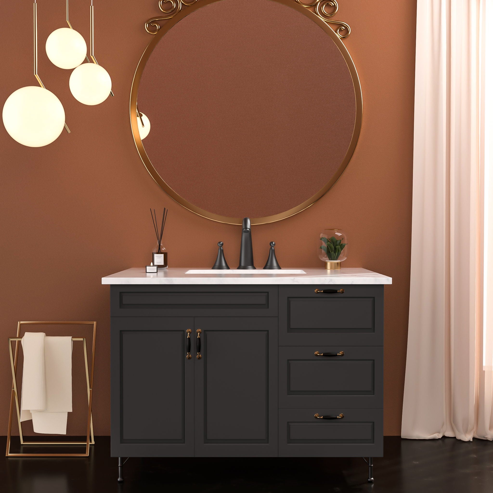 Elegant 2 Handle Widespread Bathroom Faucet With Pop Up Drain And Water Supply Lines