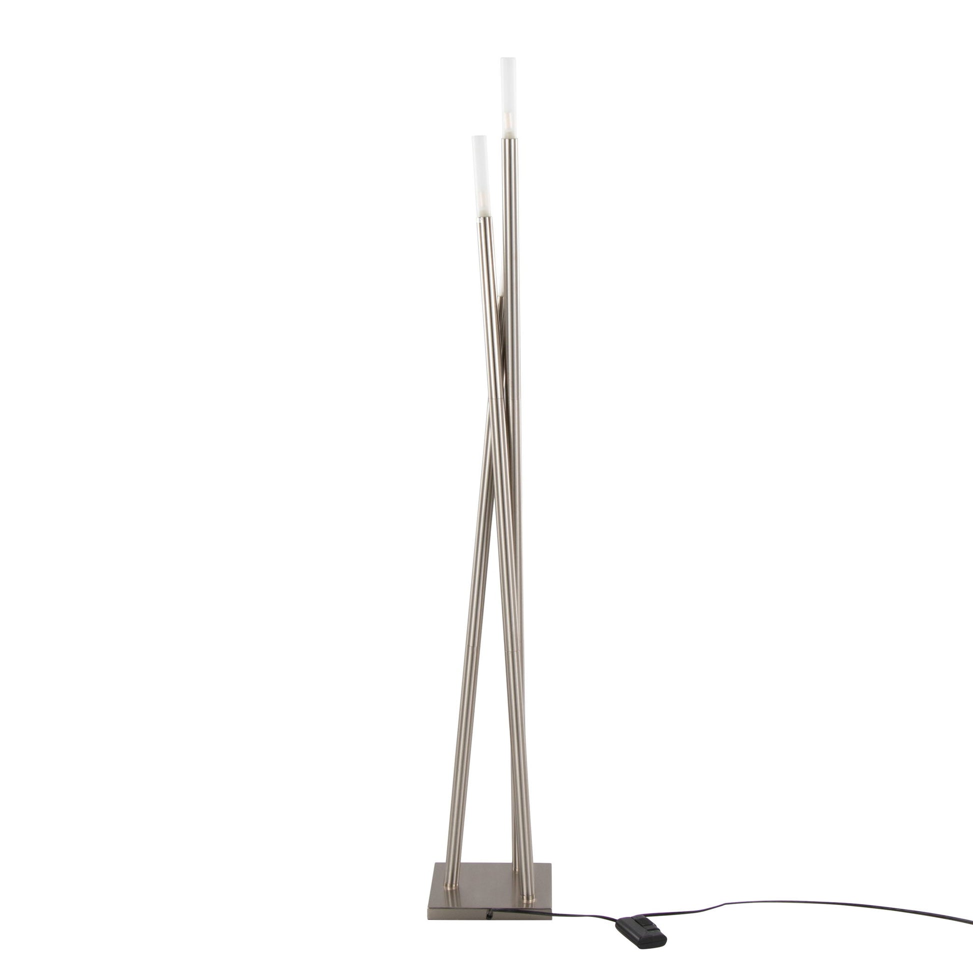 Icicle - Contemporary Floor Lamp - Nickel - Best Buy Furniture