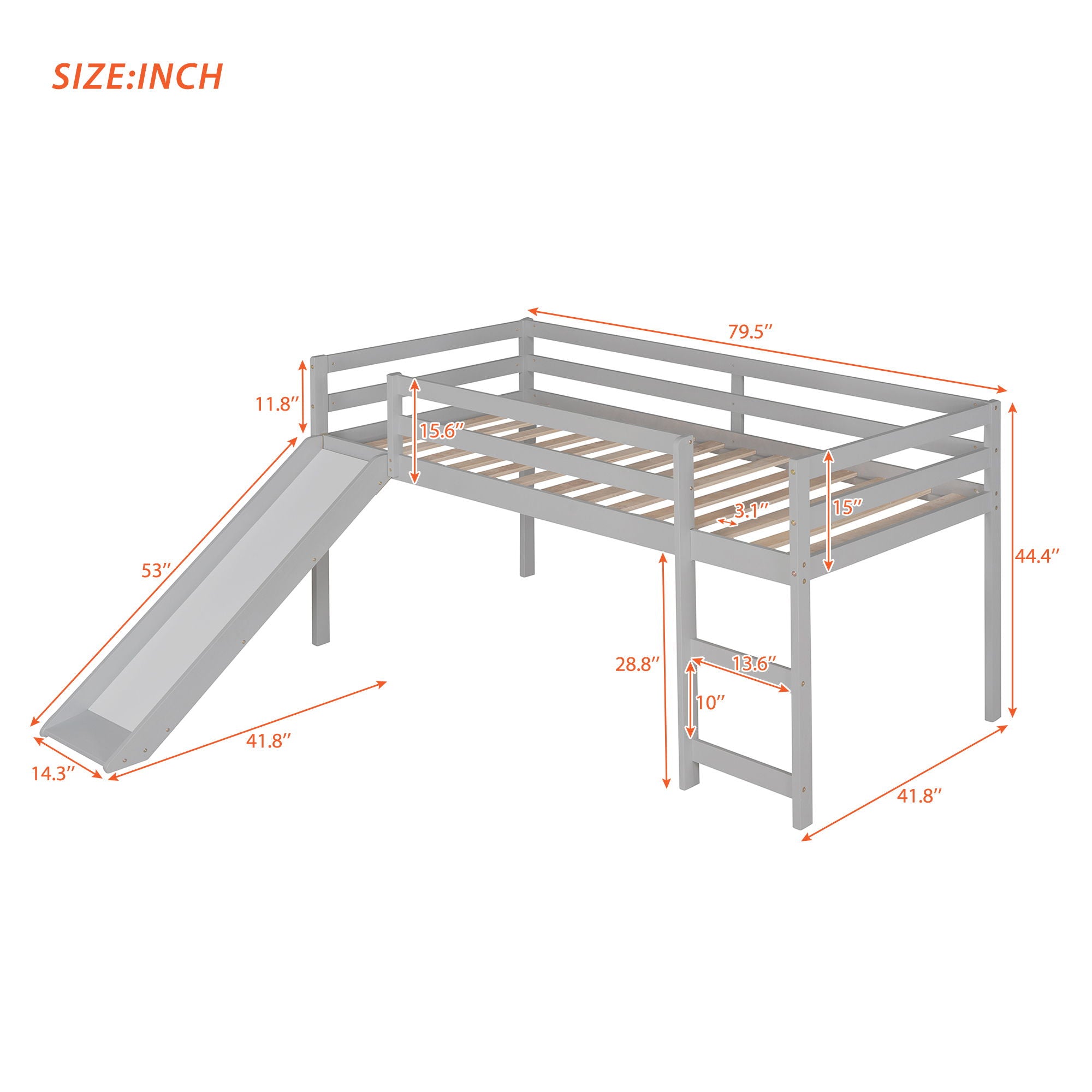 Loft Bed With Slide, Multifunctional Design