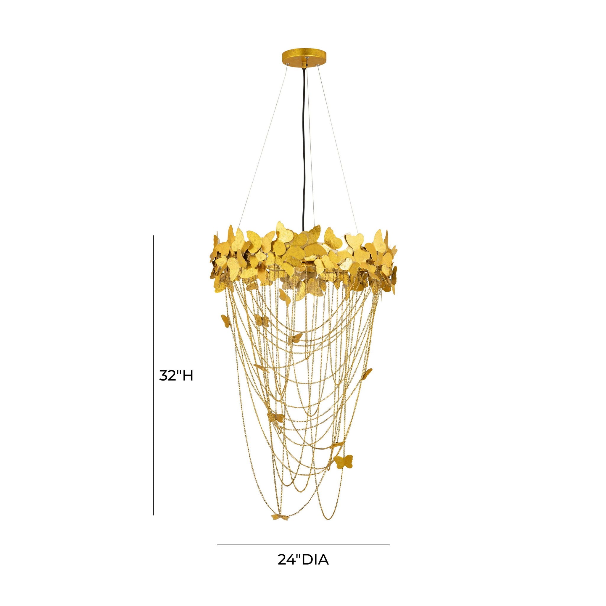 Butterfly - Chandelier - Gold
