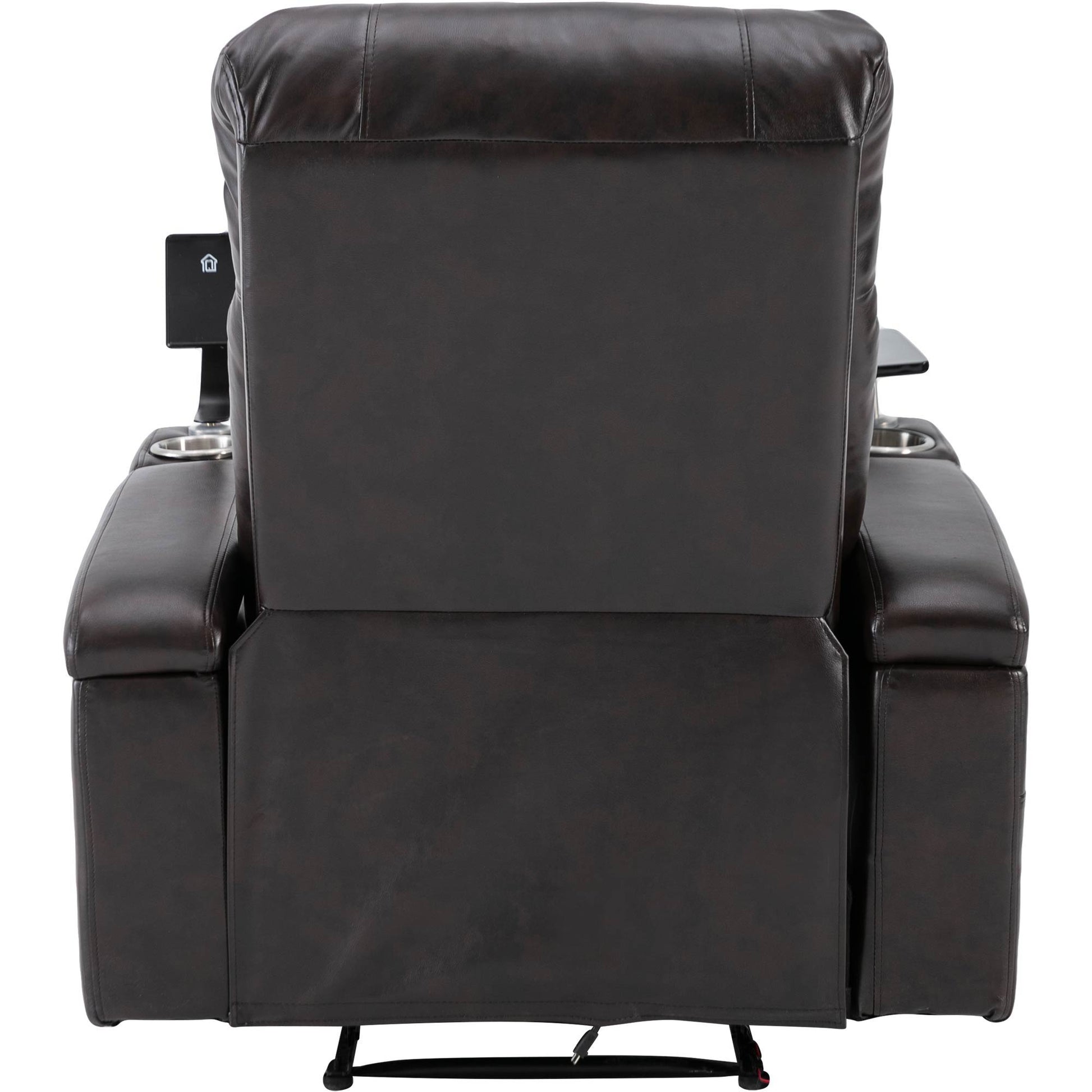 Power Recliner With Storage Arms, Cupholders, Swivel Tray Table And Cell Phone Stand - Brown - Best Buy Furniture