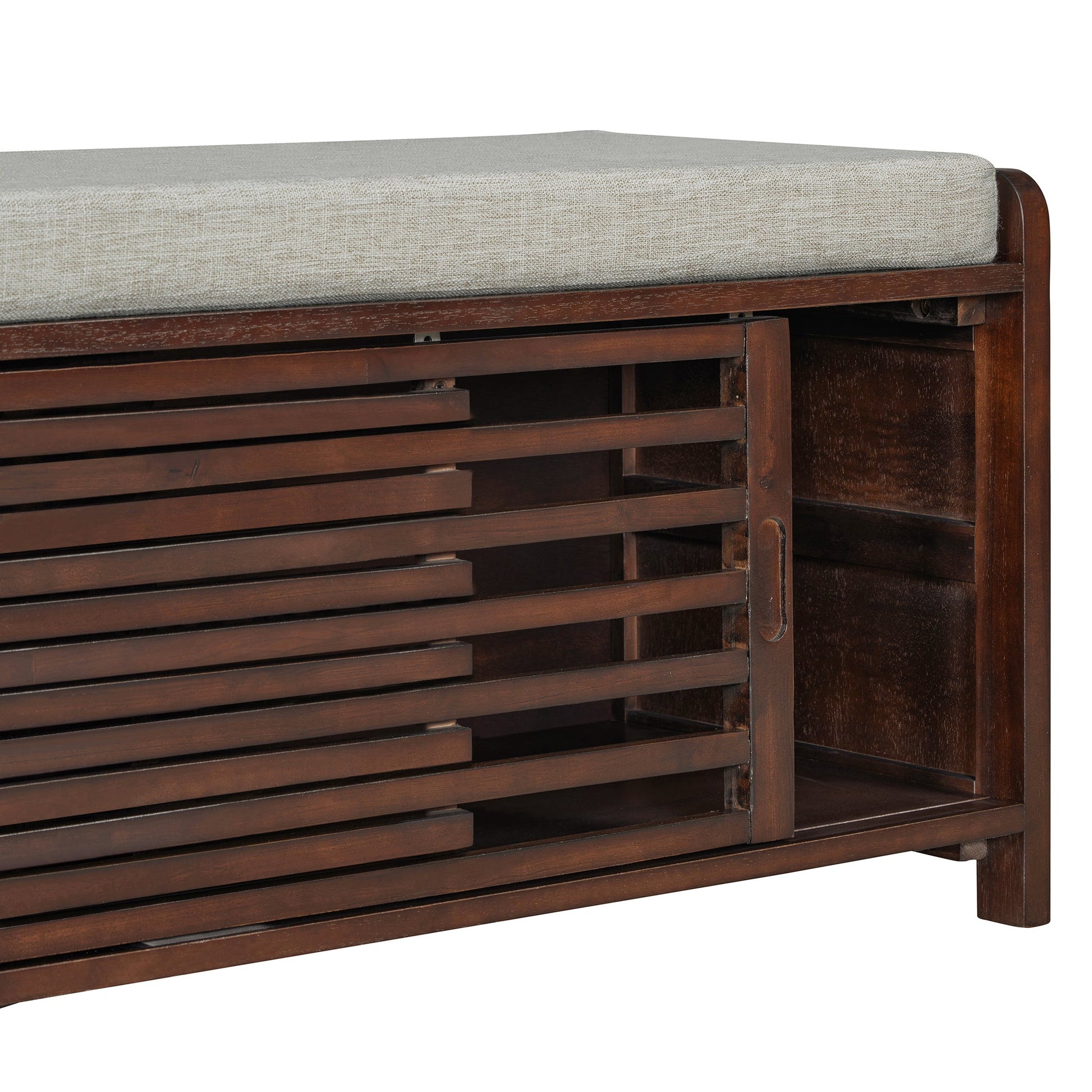 Shoe Bench with Storage and Cushion (Espresso) - Best Buy Furniture