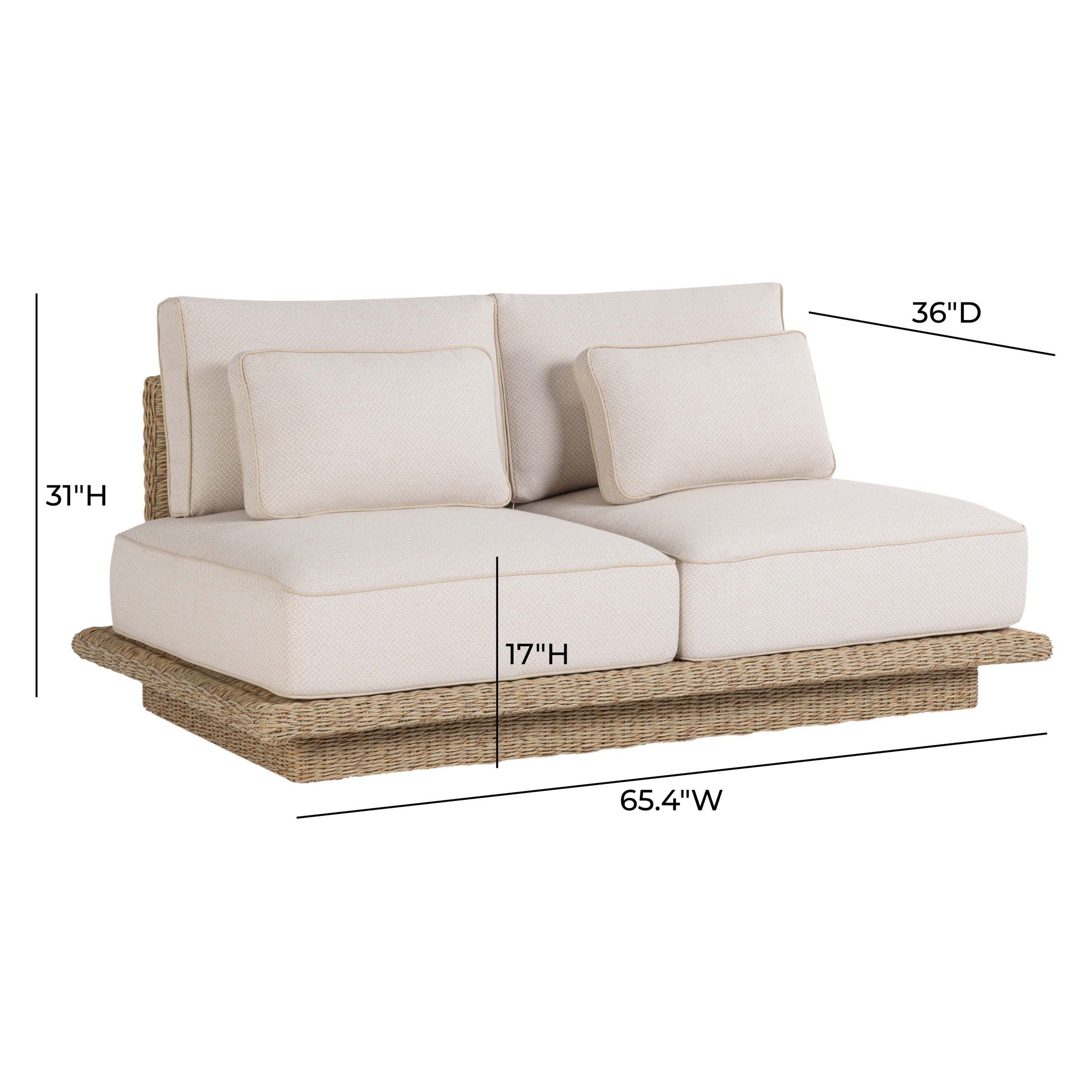 Mora - 65" Outdoor Sofa - Cream