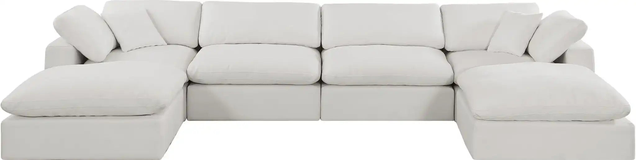 Comfy - 6 Piece Linen Modular Double Chaise Sectional