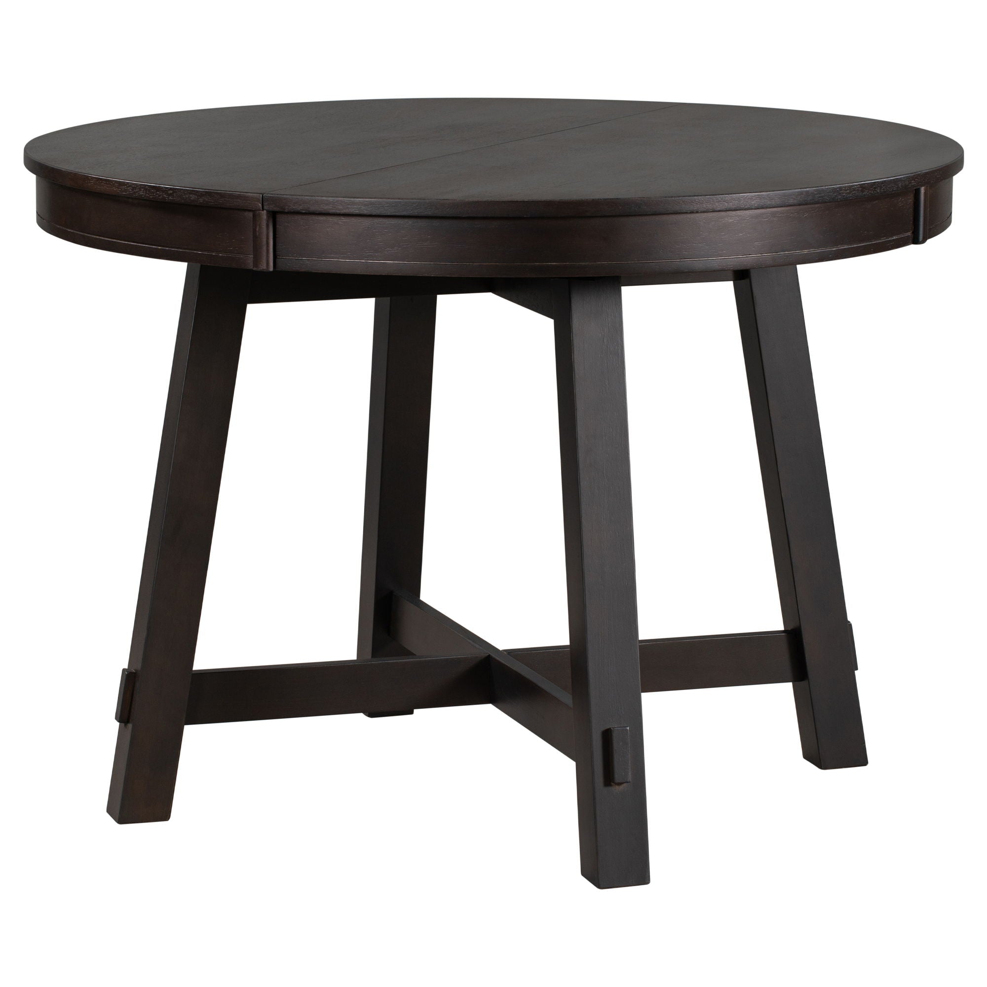 Gia - Round Extendable Dining Table With 16" Leaf Wood