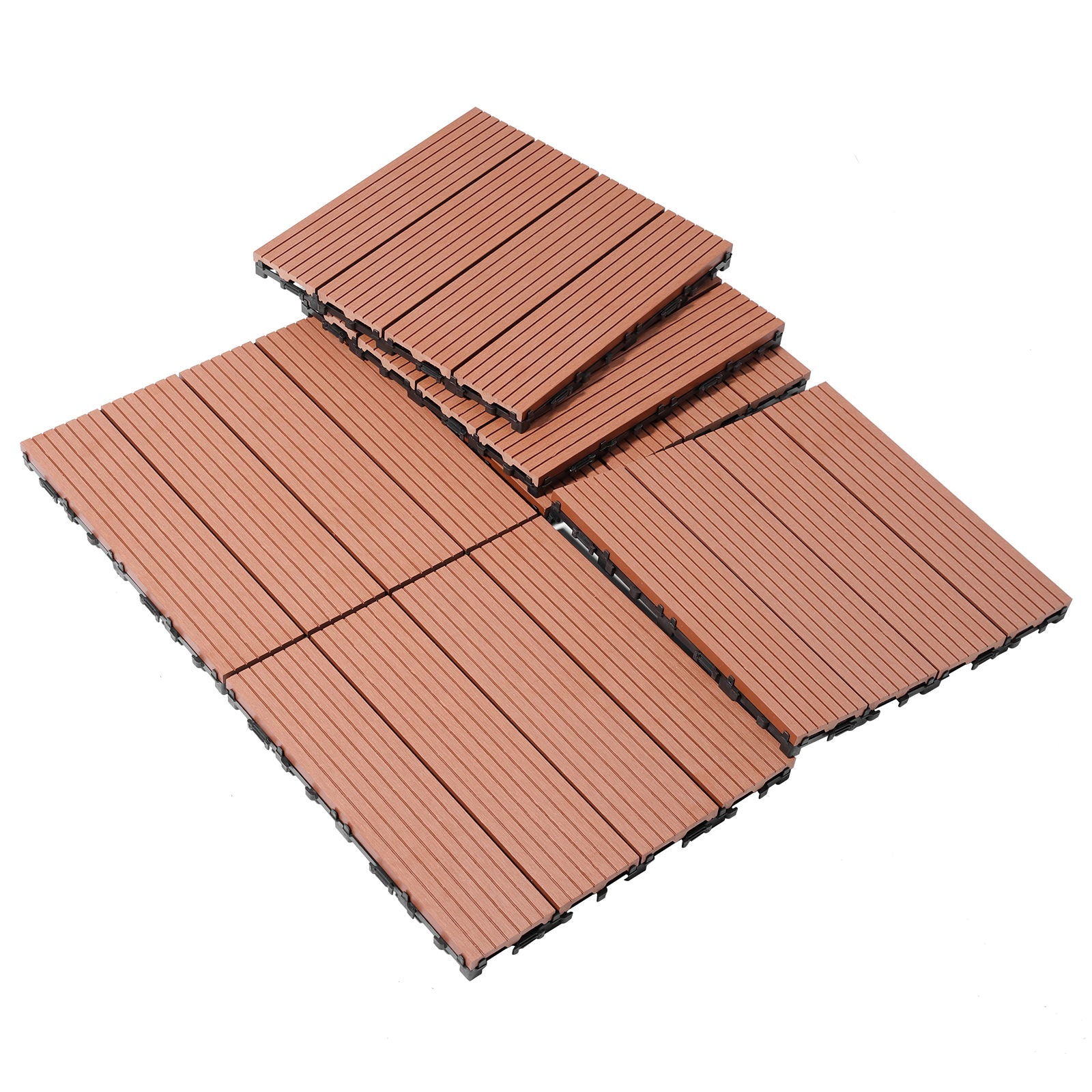 Wood Plastic Composite Deck Tiles, Sustainable Composite Decking Resist Rust, Water, Weather, Easy To Diy & Maintain