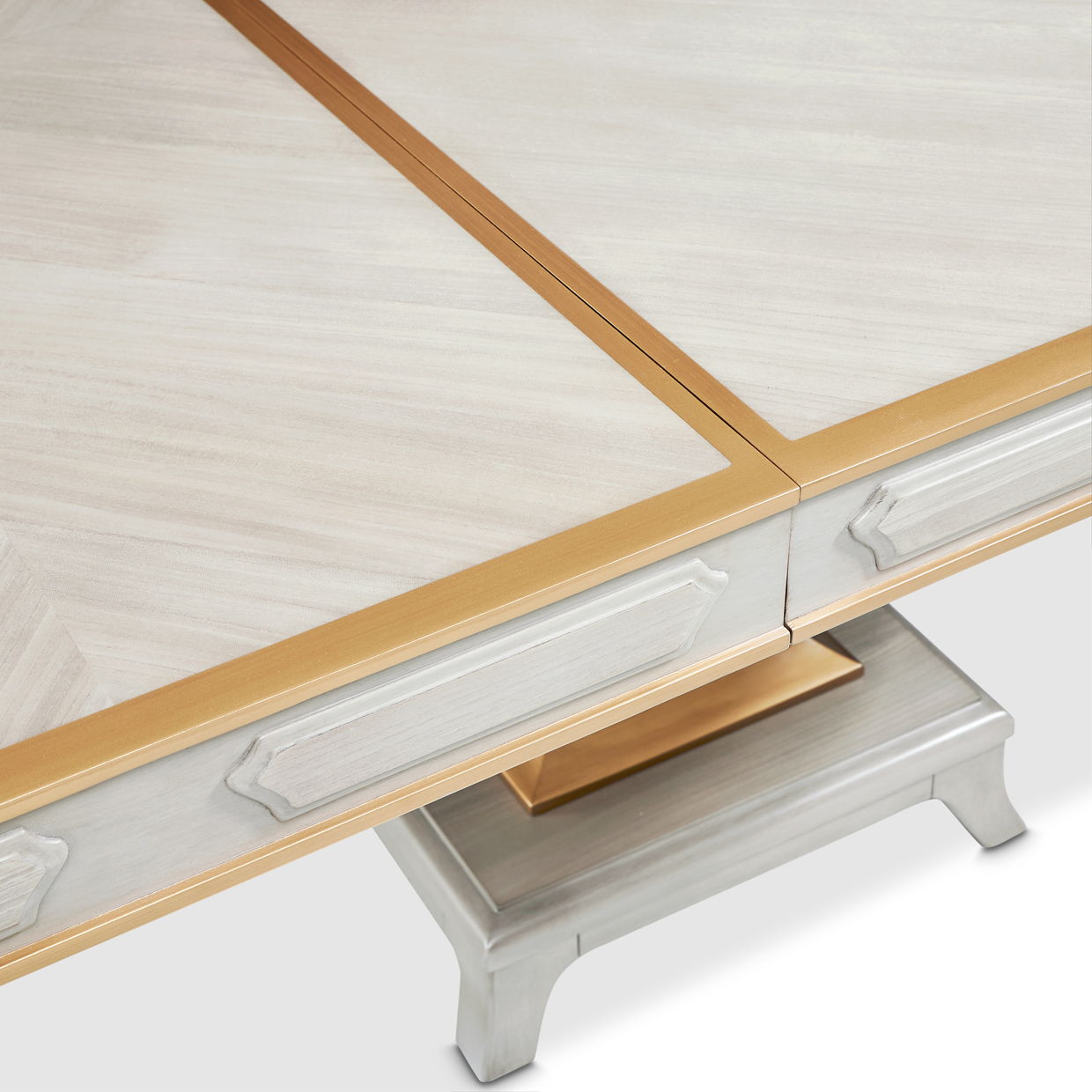 St. Charles - Double Pedestal Dining Table - Dove Gray