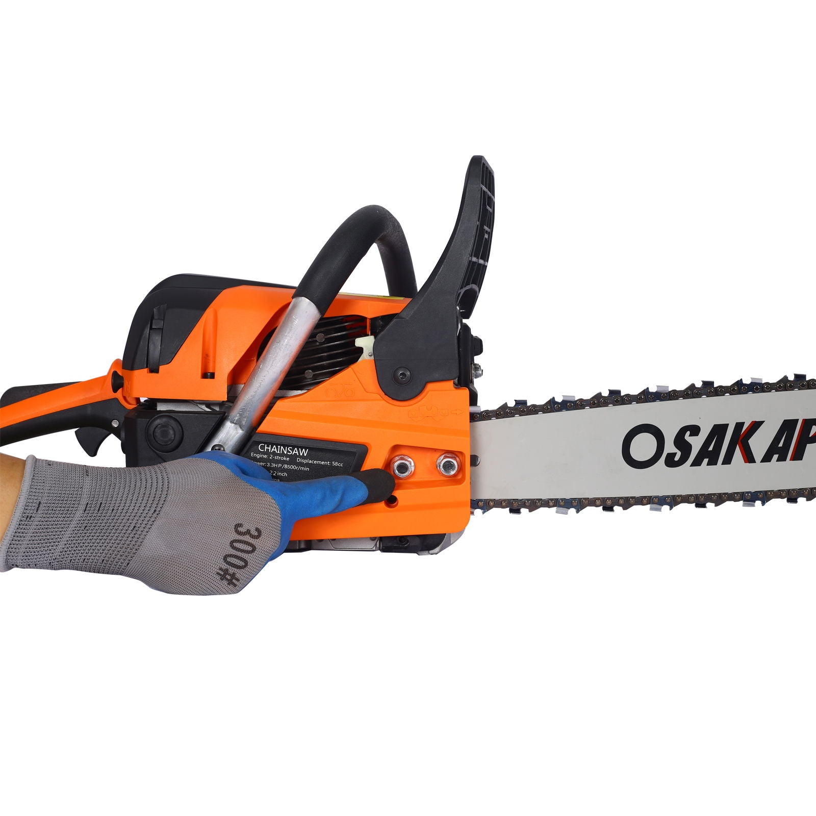 High Performance 22" 58Cc Gasoline Chainsaw For Trees And Wood Cutting Epa Compliant - Orange