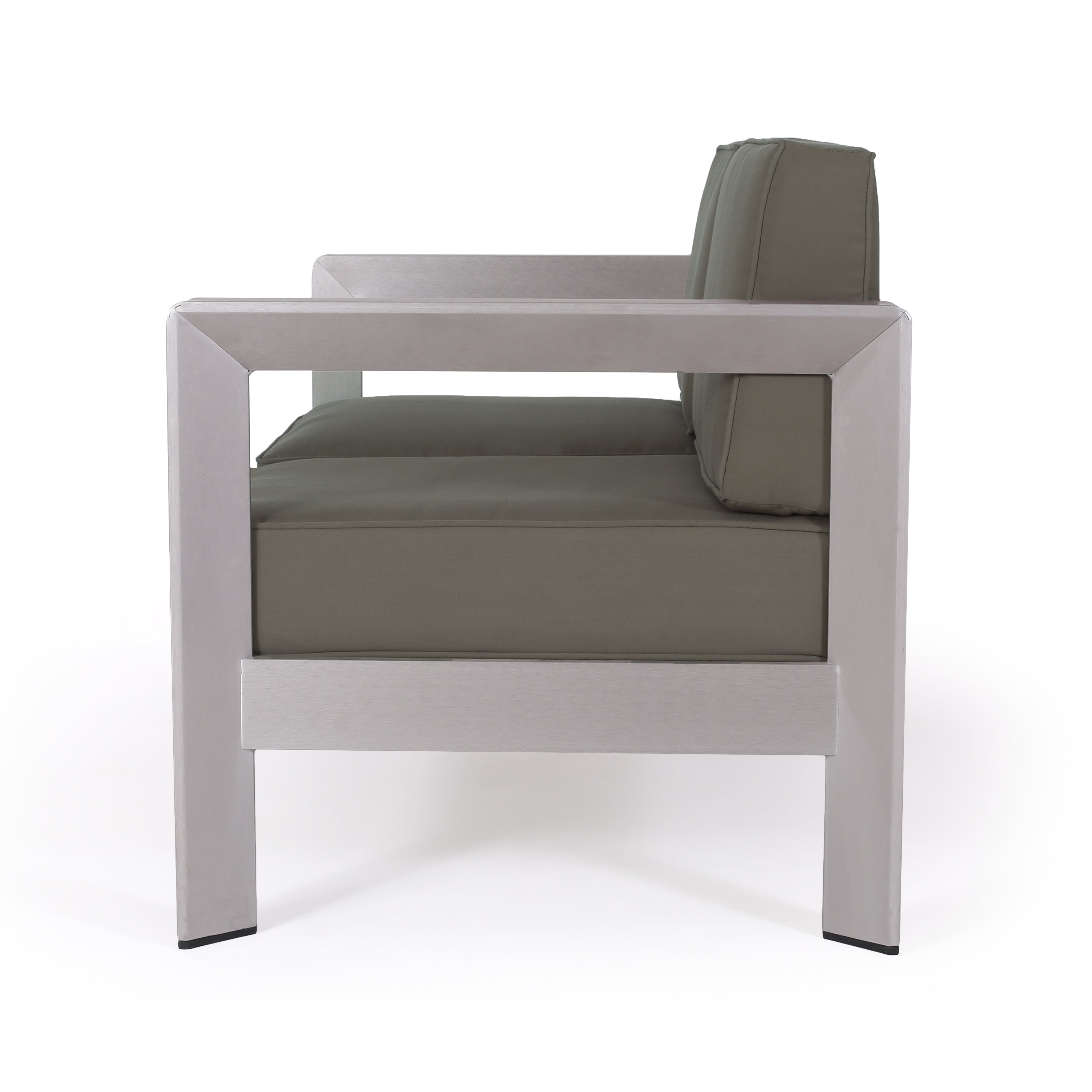 Outdoor Aluminum Loveseat – Low-Profile Patio Seating with Deep Cushions