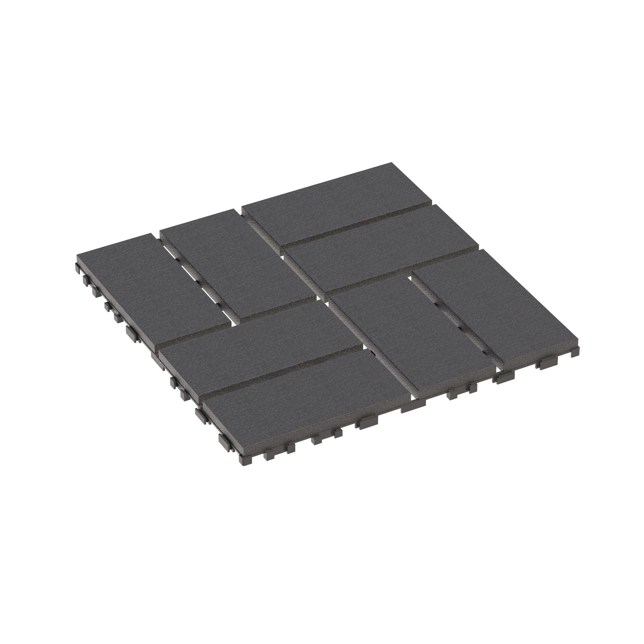 Outdoor Interlocking Design Deck Tiles (Set of 44) - Gray