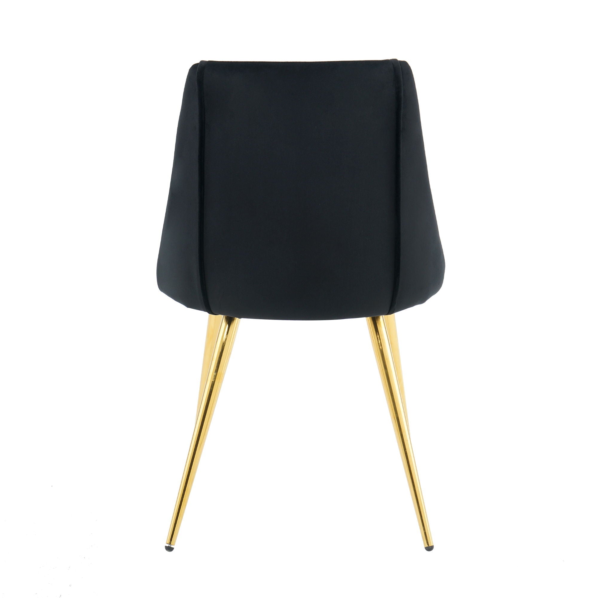 Modern Simple Velvet Dining Chair Set With Gold Metal Legs (Set of 4) - Black