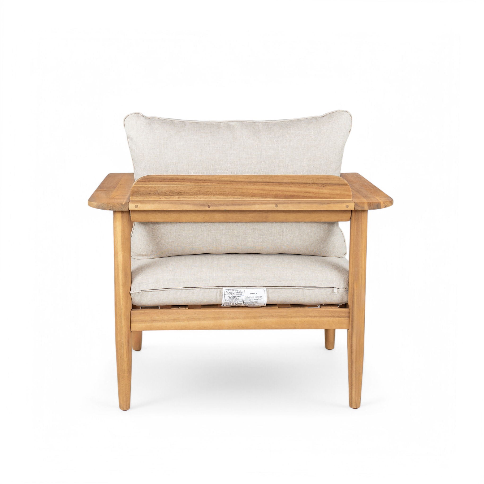 Terassi - Outdoor Lounge Chair (Set of 2) With Cushions - Beige / Light Teak