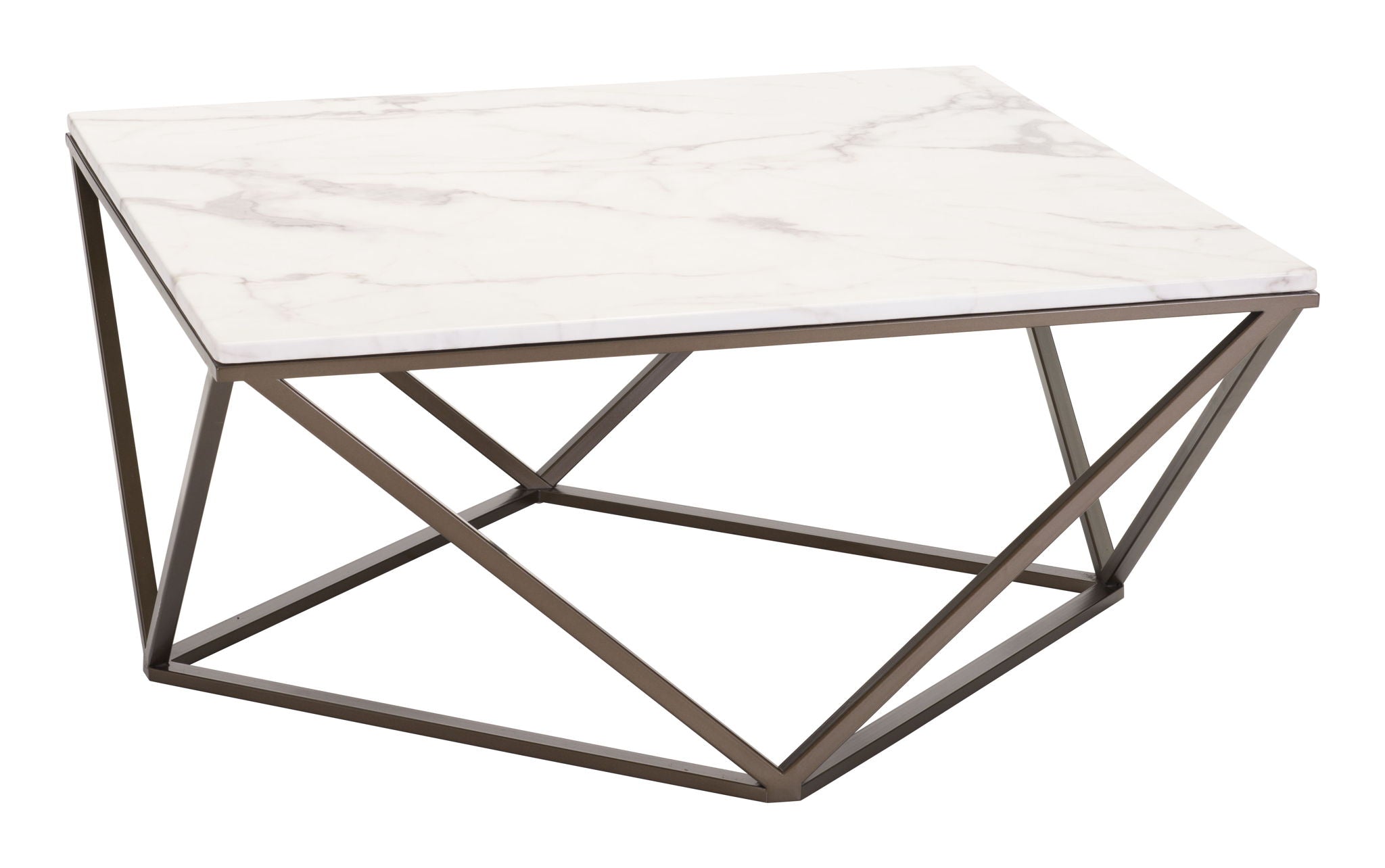Tintern - Coffee Table - White / Antique Brass