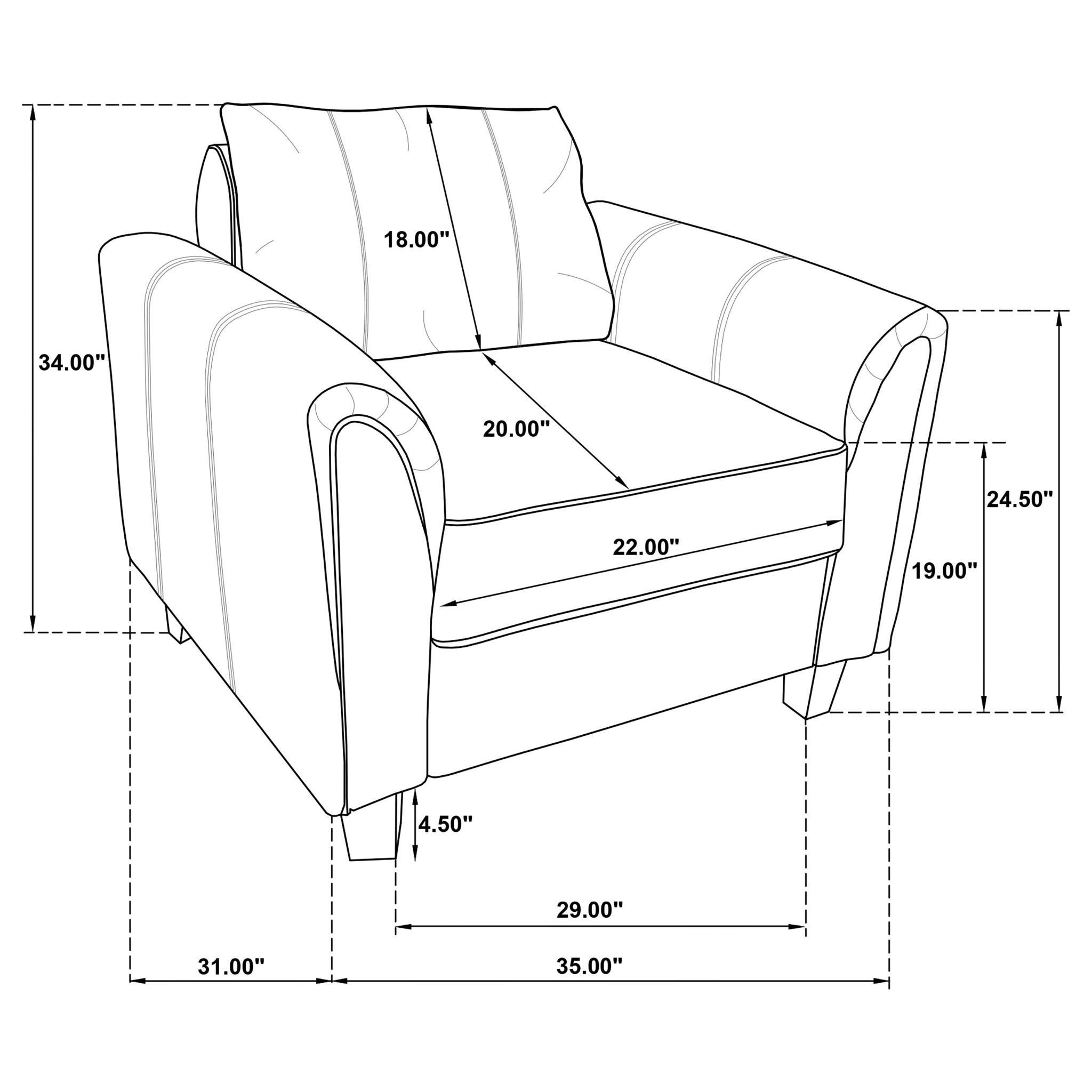 Dixon - Upholstered Rolled Arm Accent Chair - Gray