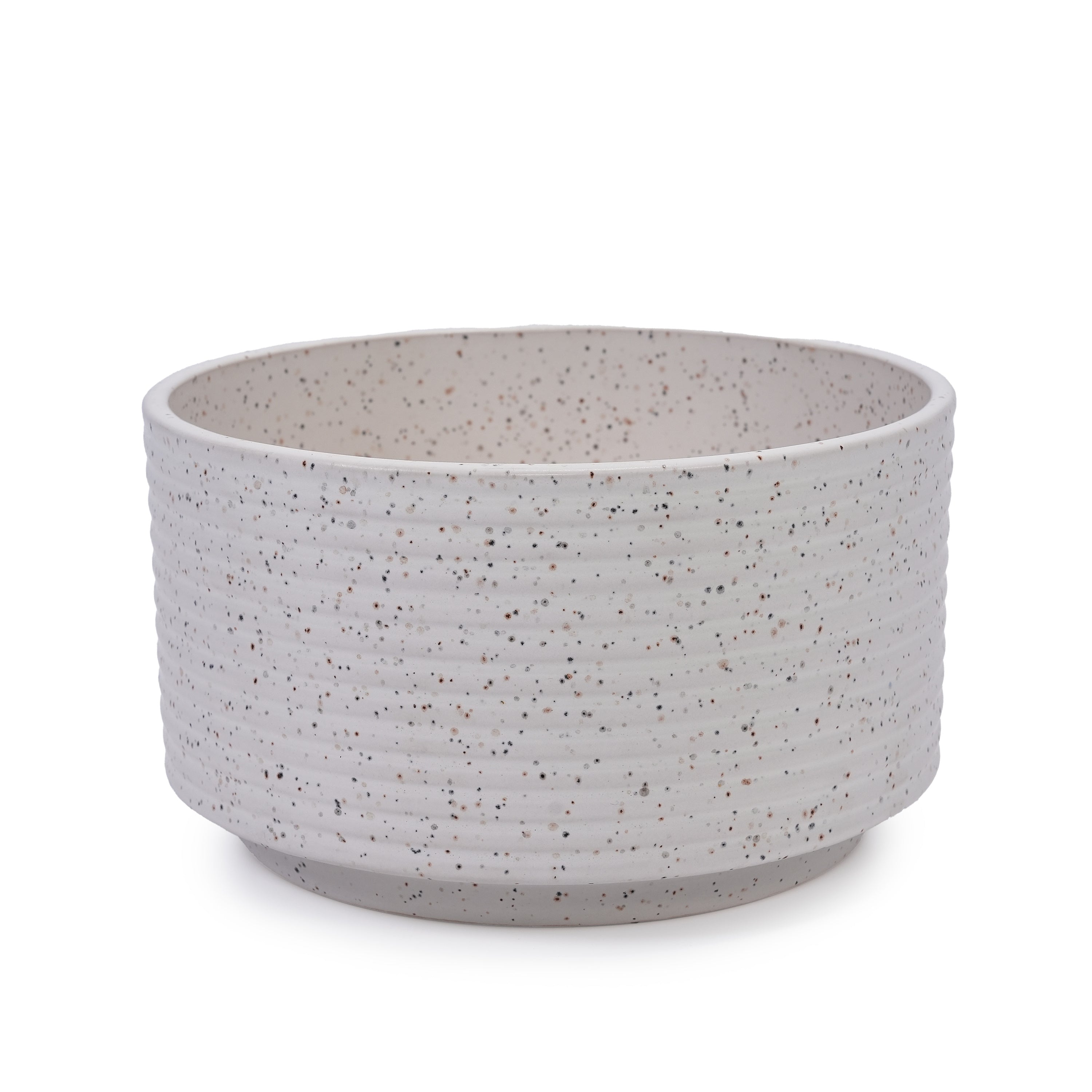 2 Pieces Ceramic Flowerpot, Modern Planter for Patio, Garden or Windowsills - Milk White