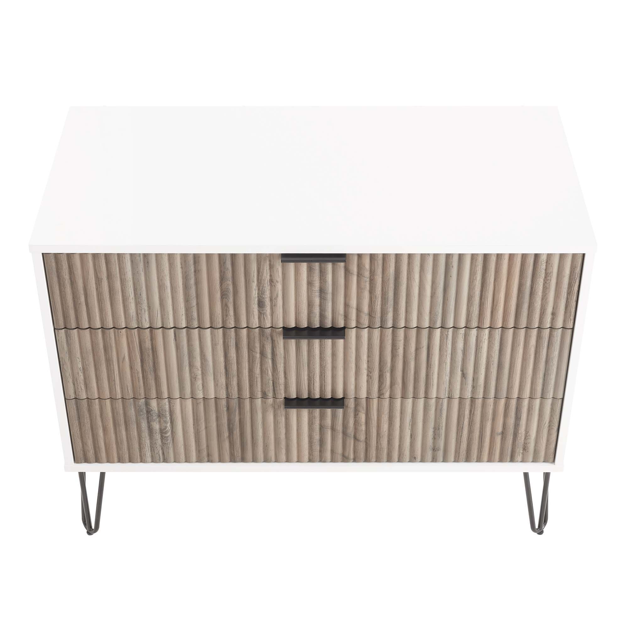 Dumbo - Fluted Dresser - Gray / White