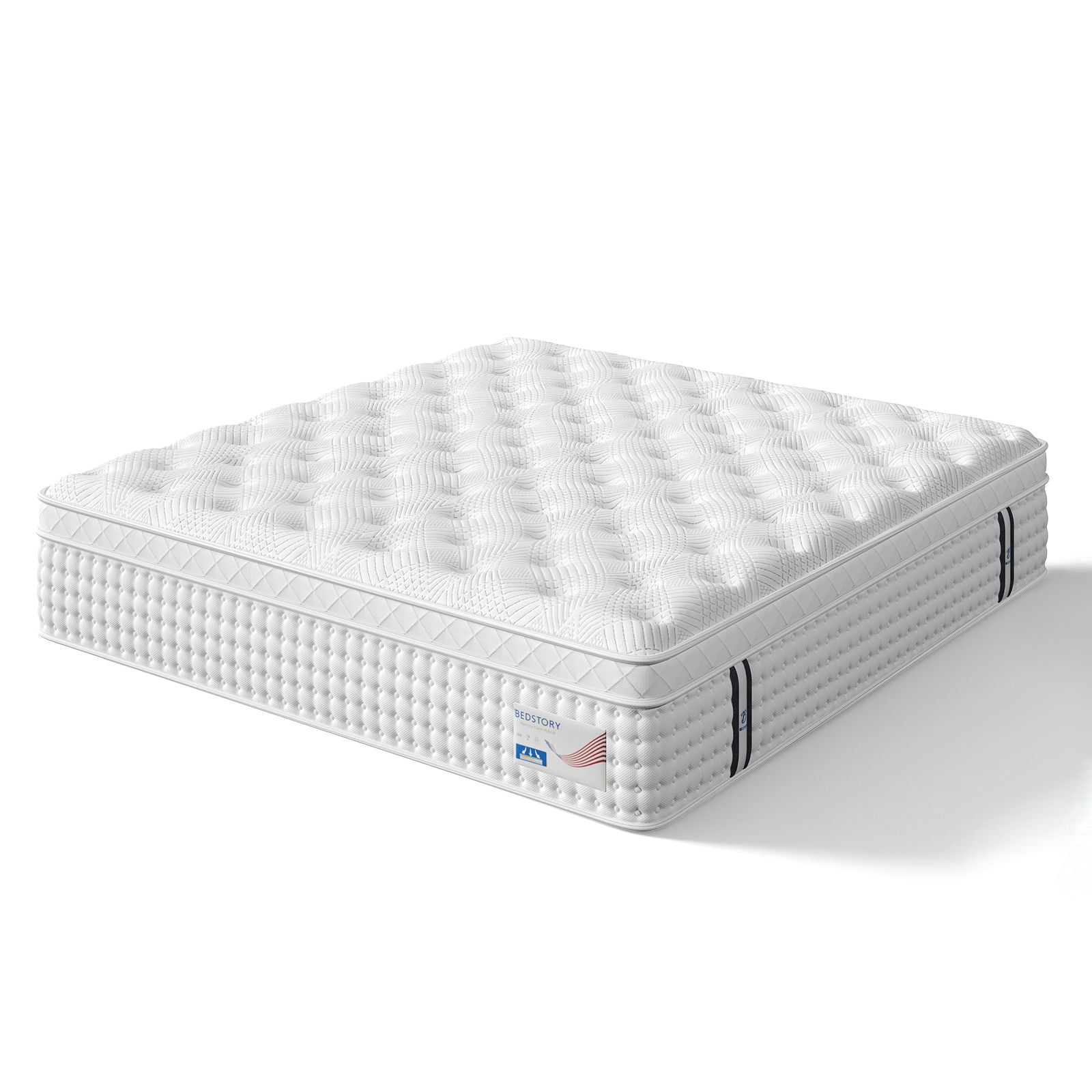 14" Hybrid Mattress, Memory Foam & Pocket Spring Bed, Medium Firm Comfort, Spine Support, Quiet & Breathable - White - King