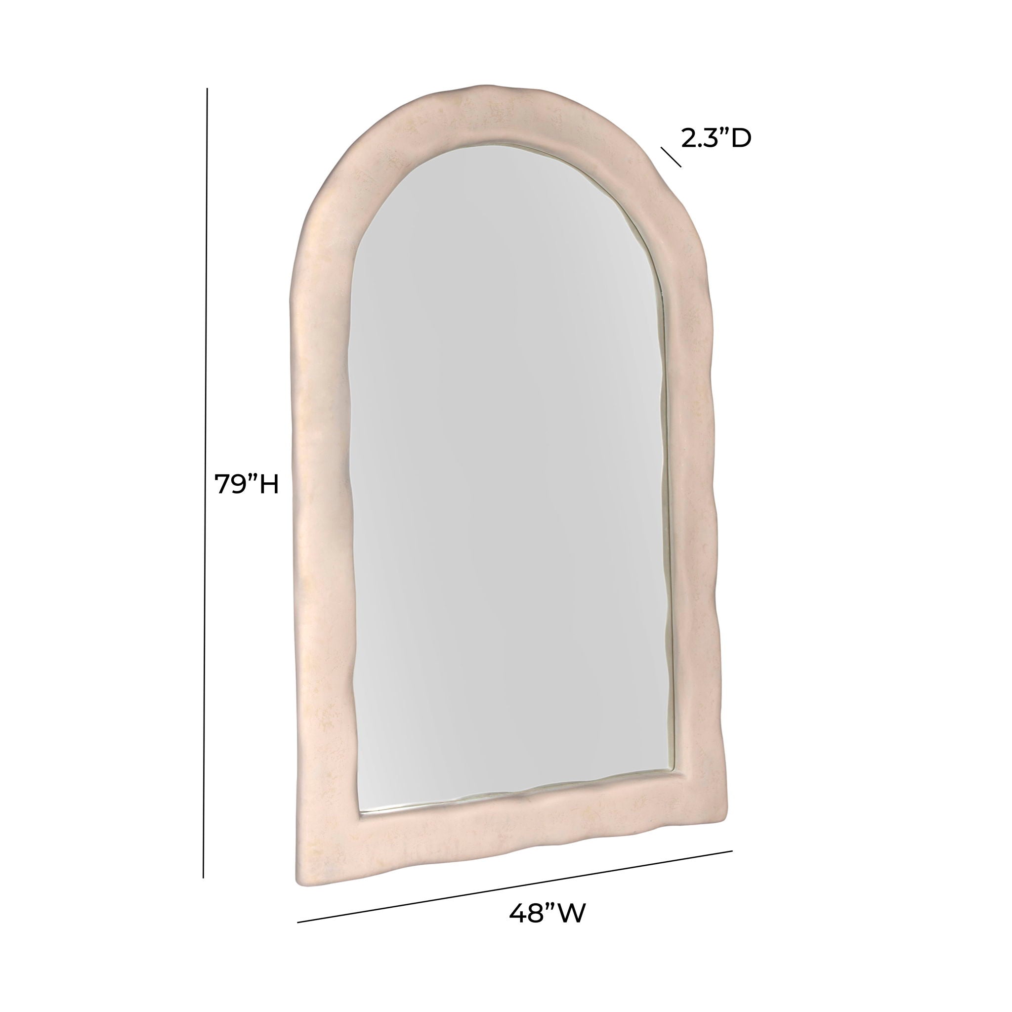 Kaia - Textured Floor Mirror - Cream