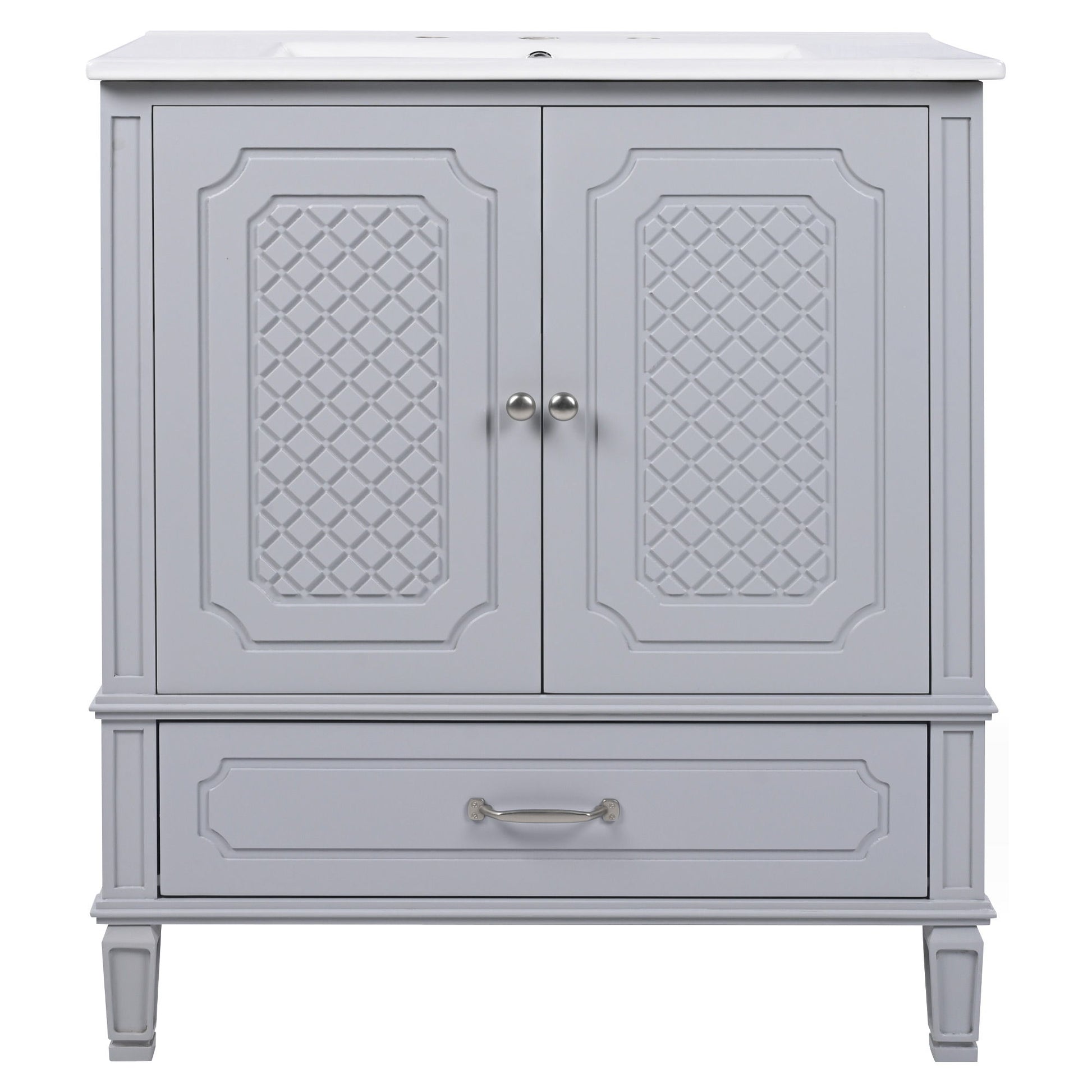 Vintage Style Bathroom Vanity With Sink, Multi Functional Storage, Soft-Closing Door - Best Buy Furniture