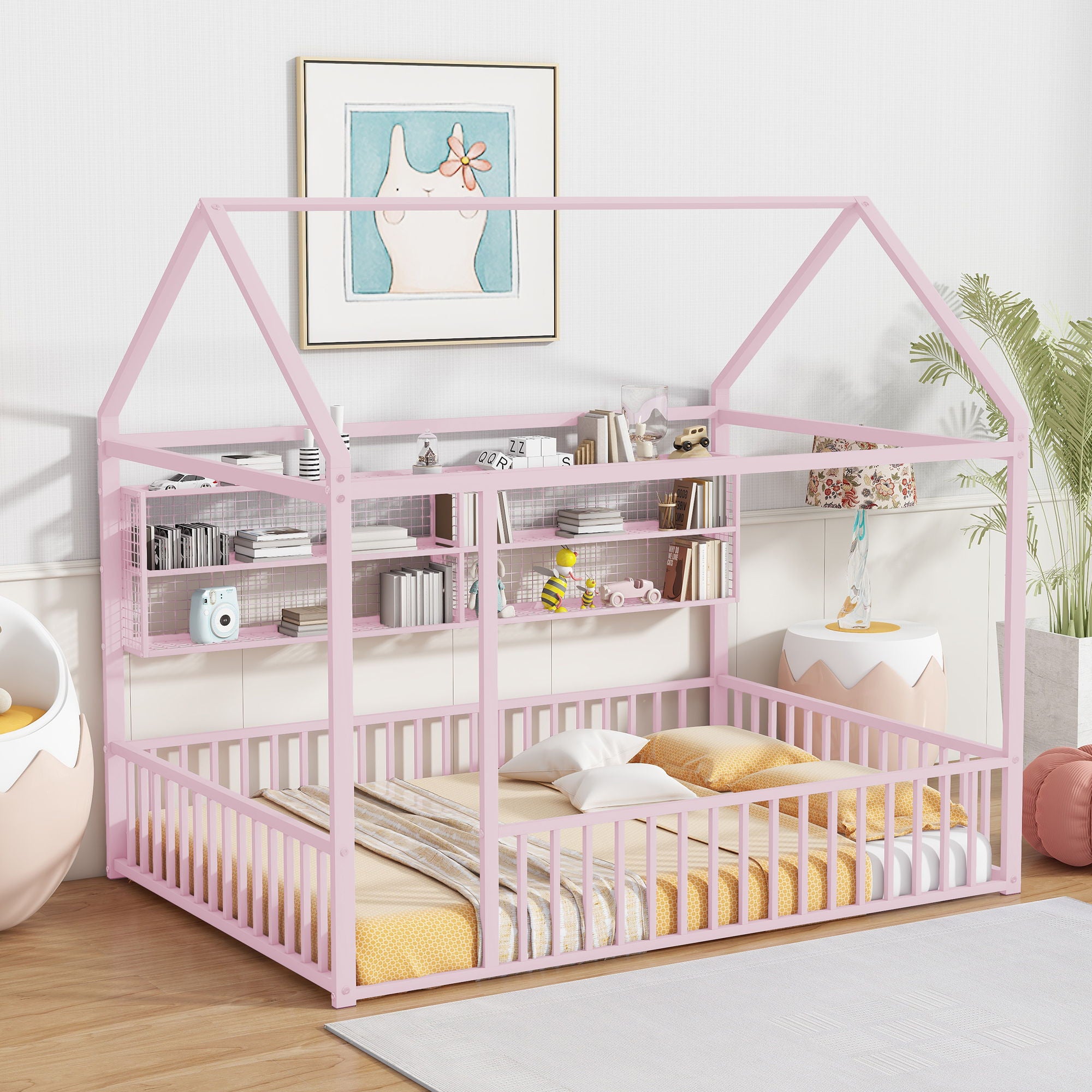 House Frame With Fence And Shelves