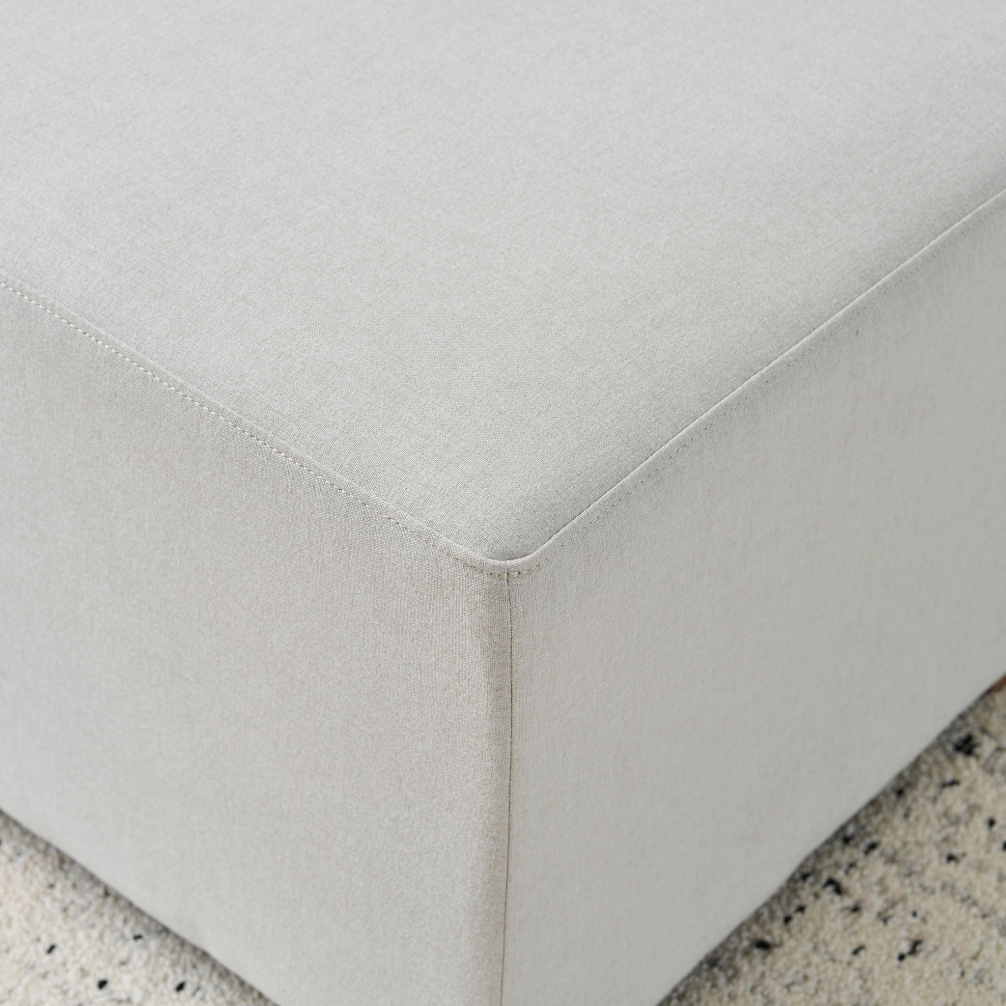 Simple Long Ottoman For Living Room - White