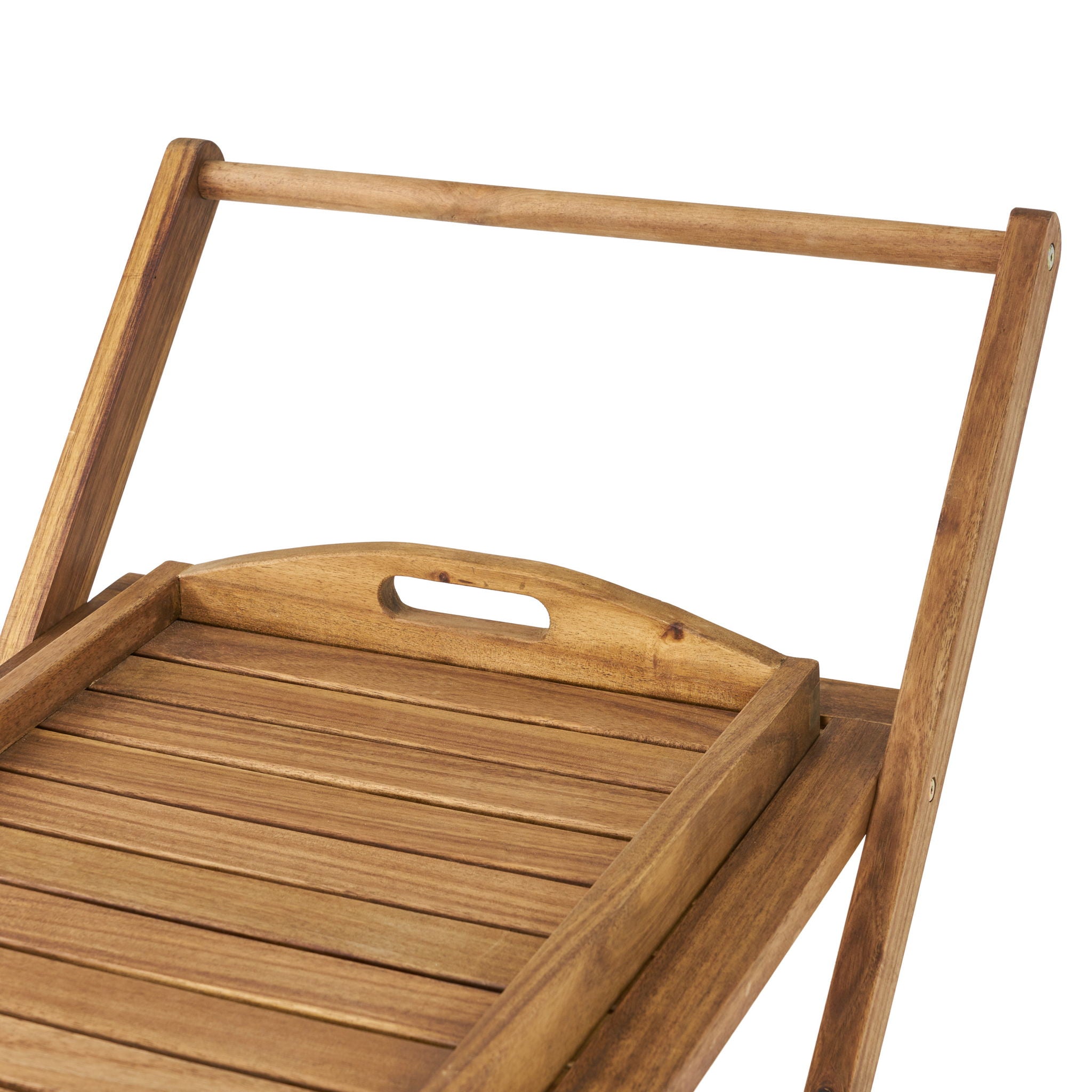 Riviera Bar Cart Stained Mobile With Wheels For Entertaining - Natural Stained