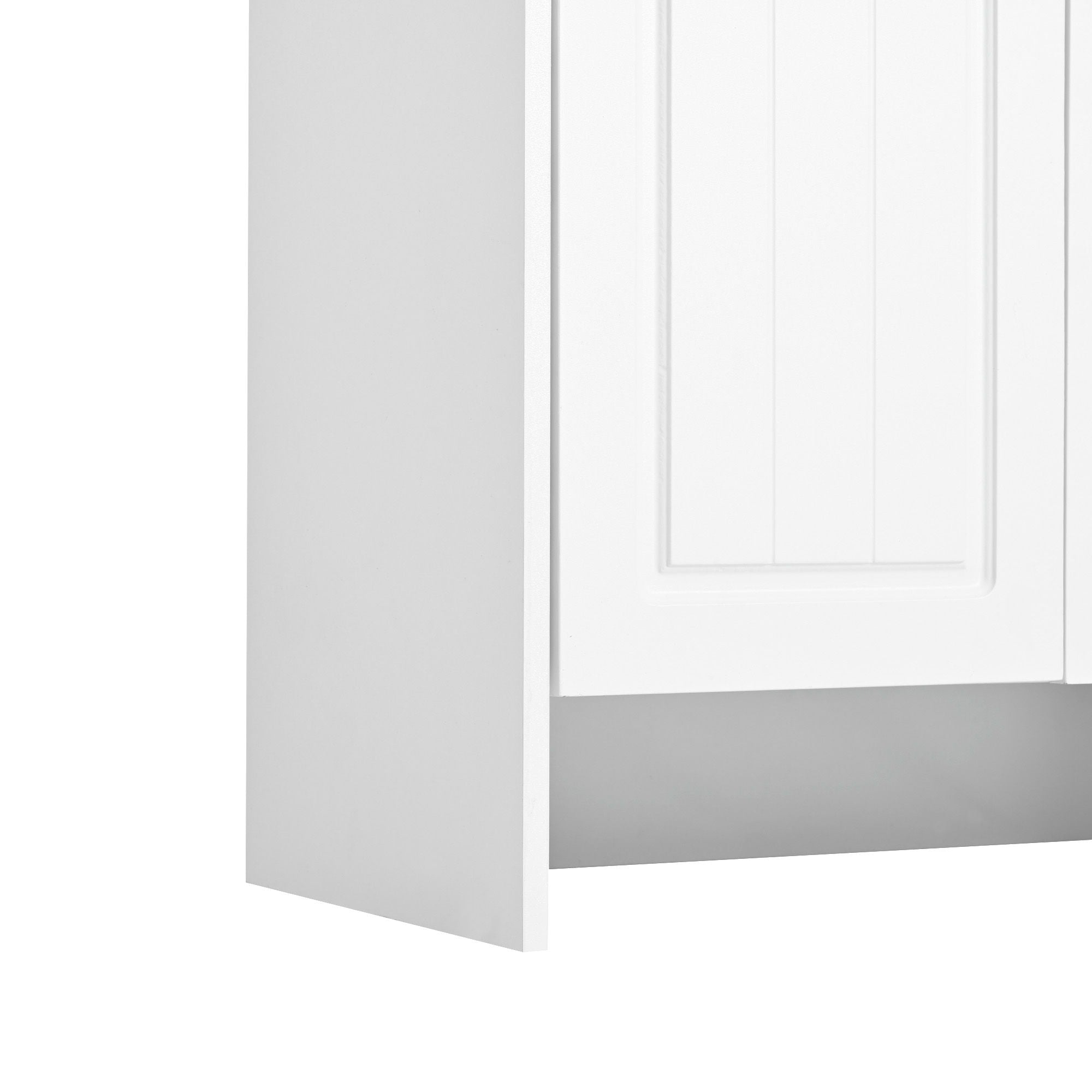 Minimalist 4 Door Shoe Cabinet With Coat Rack, 3 Drawers, 8 Shelves, Metal Hooks And Handles