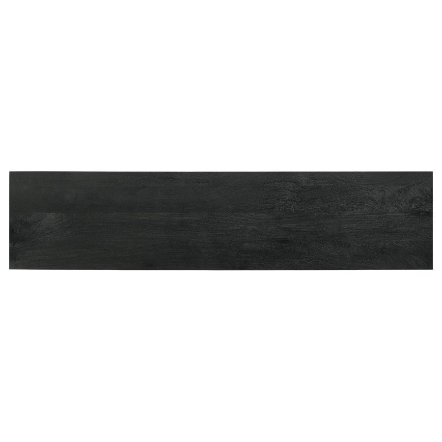 Marsden - 2 Door Mango Wood TV Stand - Charcoal Black