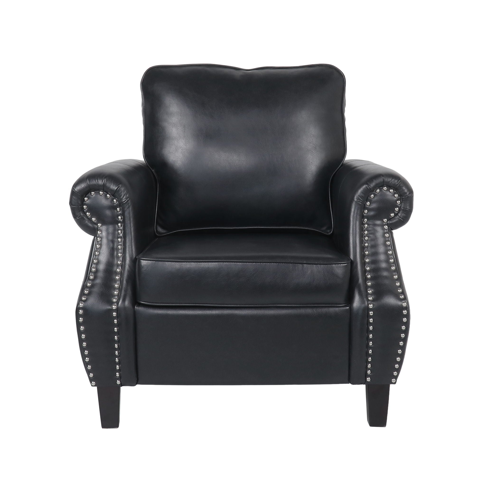 Contemporary Club Chair With Nailhead Trim And Rolled Armrests